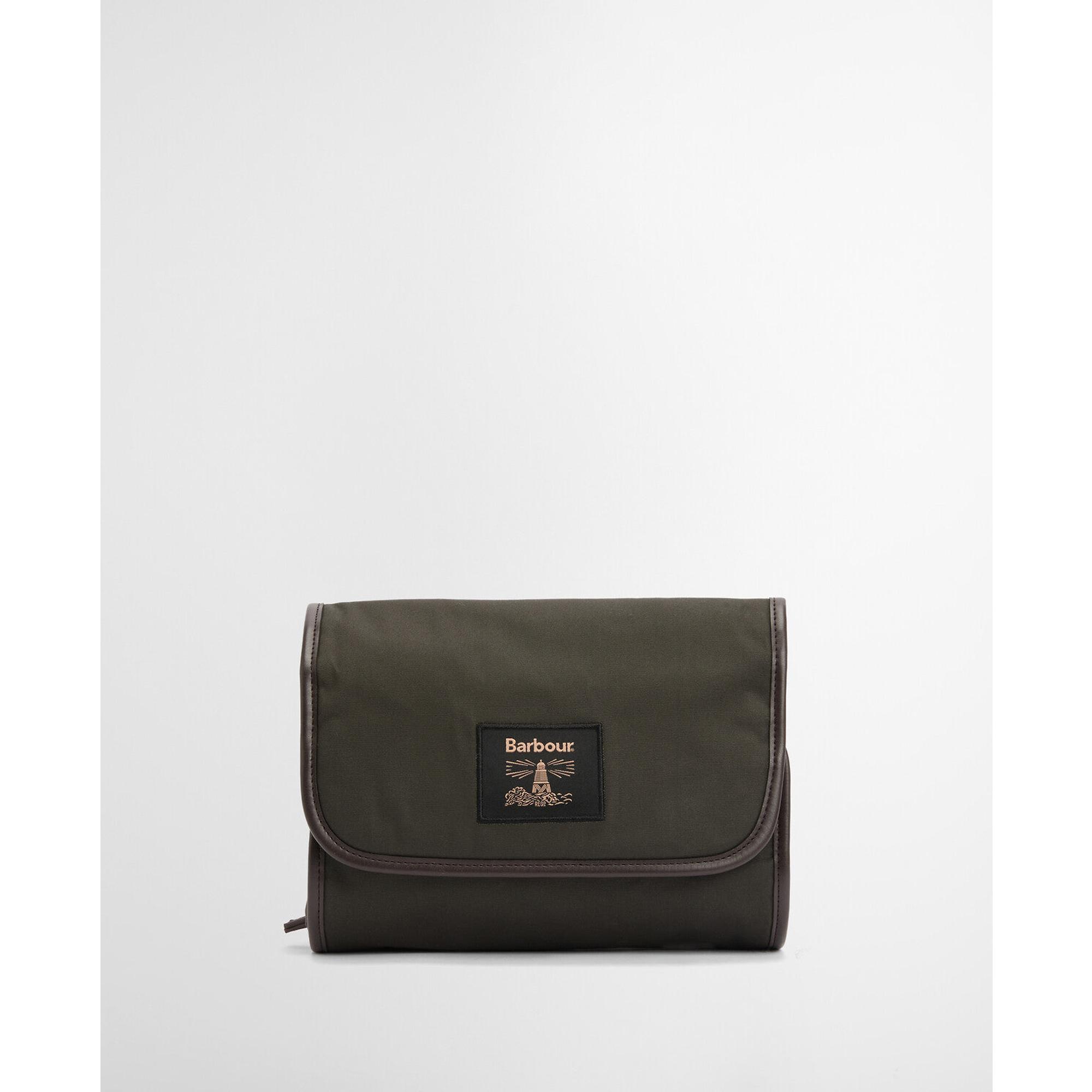 Product image 9 of 9 of Barbour Men's Wax Hanging Washbag - Olive/Beacon