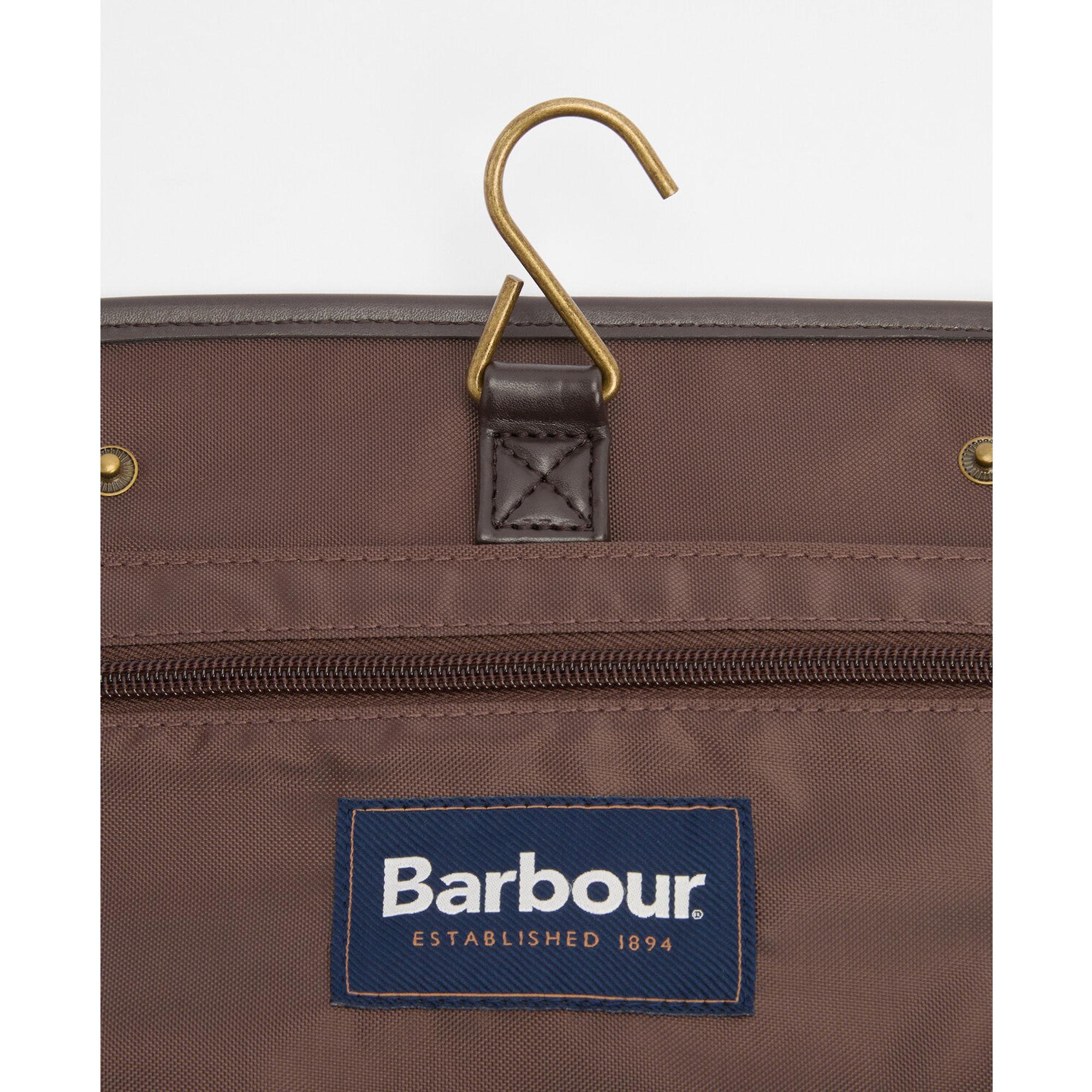 Product image 6 of 9 of Barbour Men's Wax Hanging Washbag - Olive/Beacon