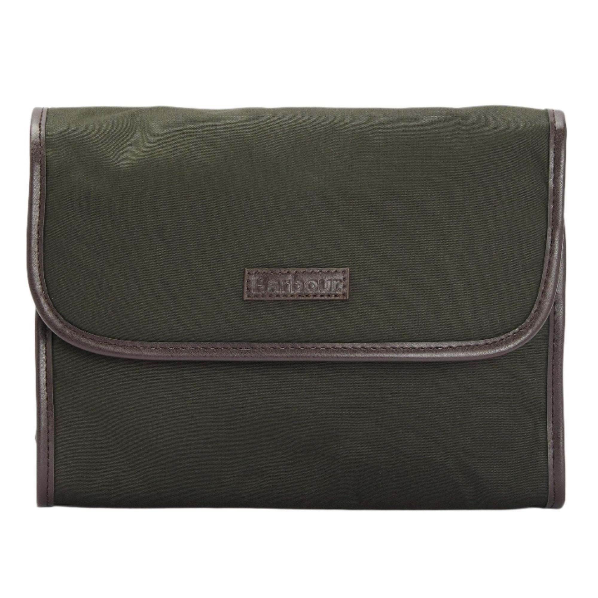 Product image 1 of 7 of Barbour Men's Wax Hanging Washbag - Olive