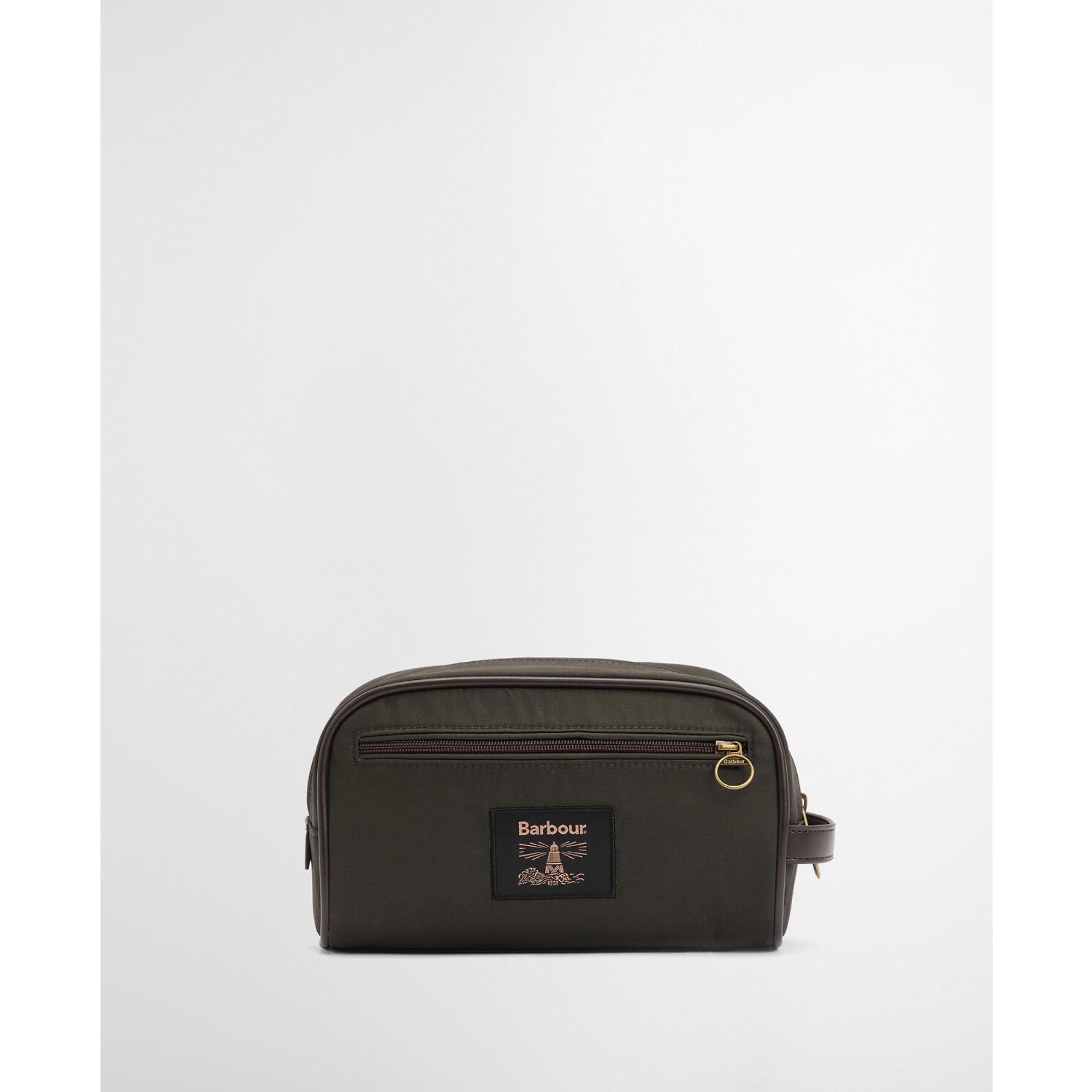Product image 8 of 8 of Barbour Men's Wax Washbag - Olive/Beacon