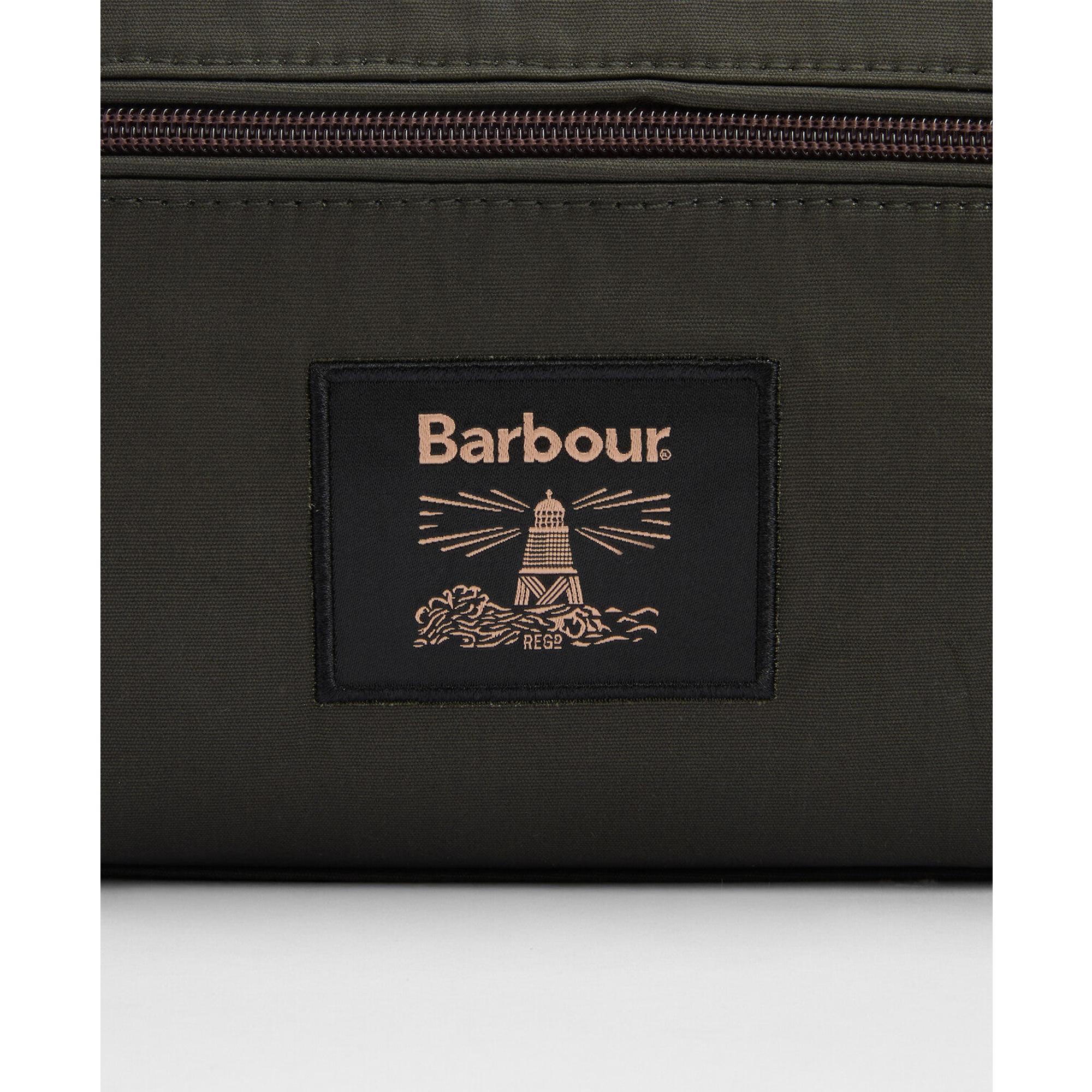 Product image 2 of 8 of Barbour Men's Wax Washbag - Olive/Beacon