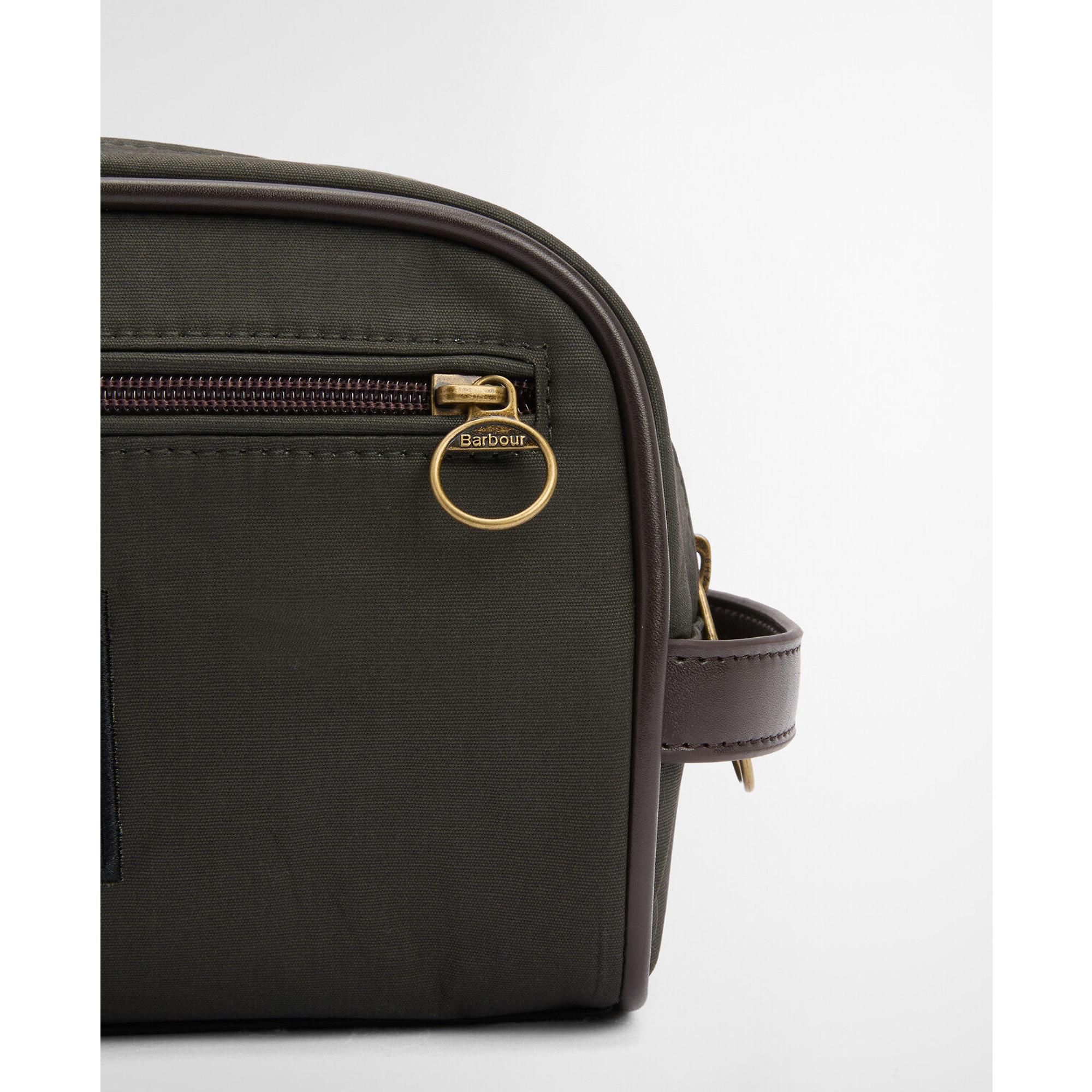 Product image 4 of 8 of Barbour Men's Wax Washbag - Olive/Beacon