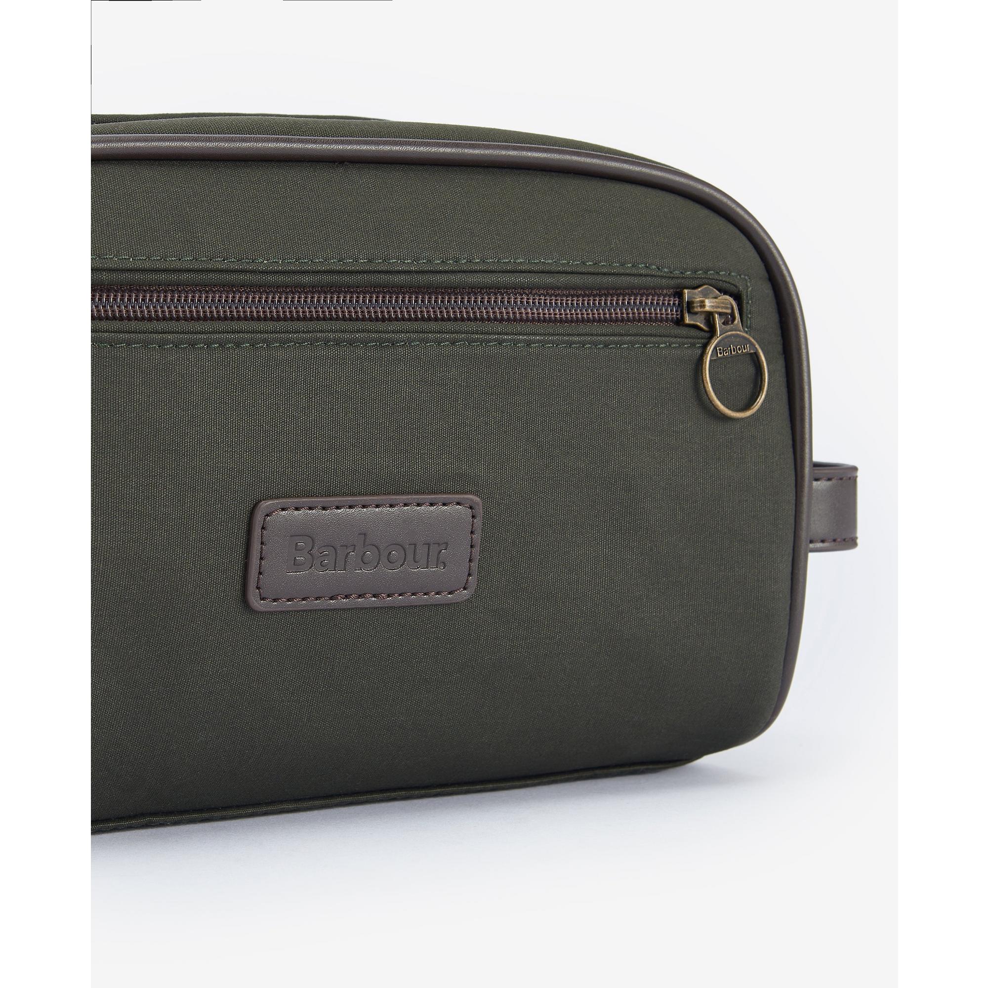 Product image 3 of 5 of Barbour Men's Wax Washbag - Olive/Brown