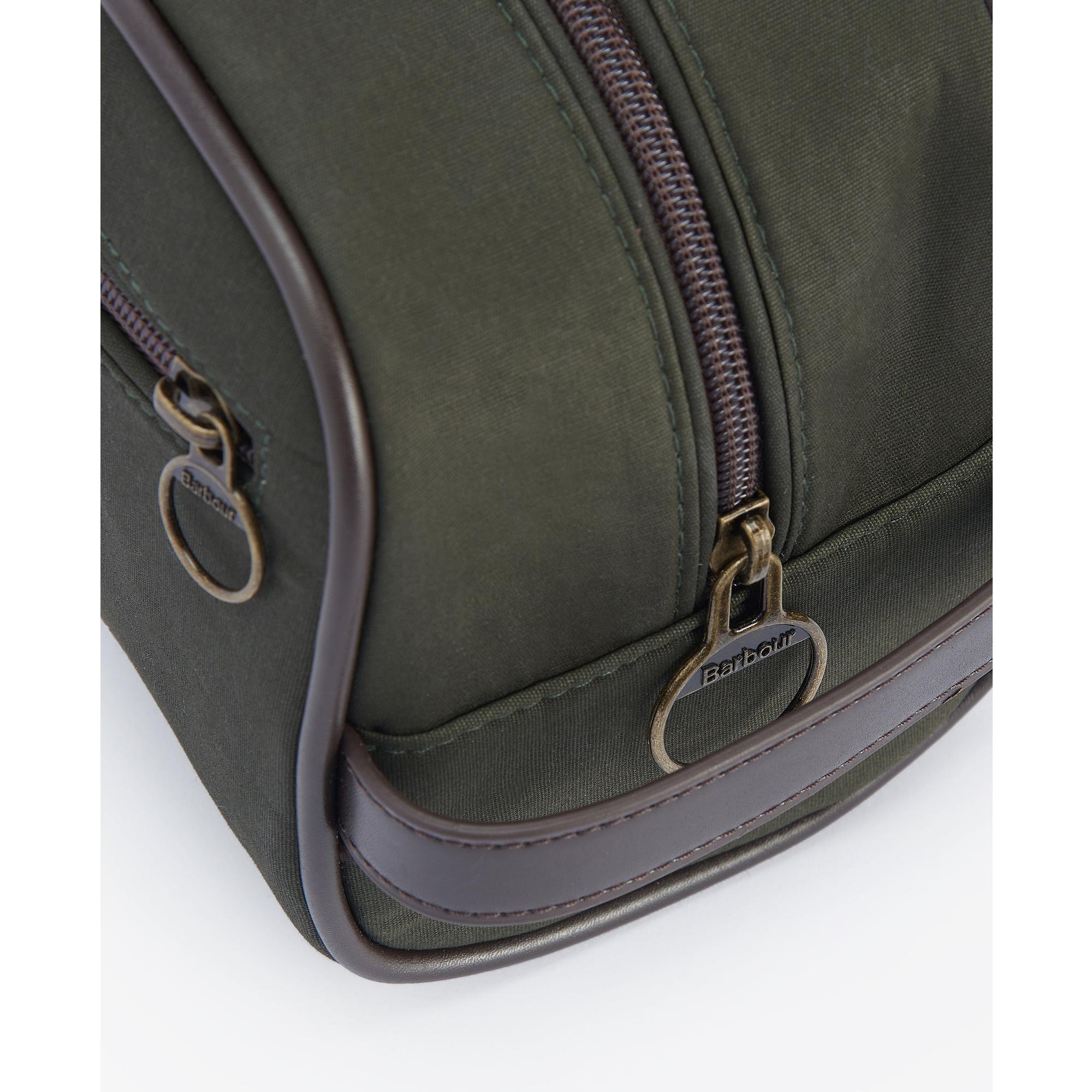 Product image 5 of 5 of Barbour Men's Wax Washbag - Olive/Brown