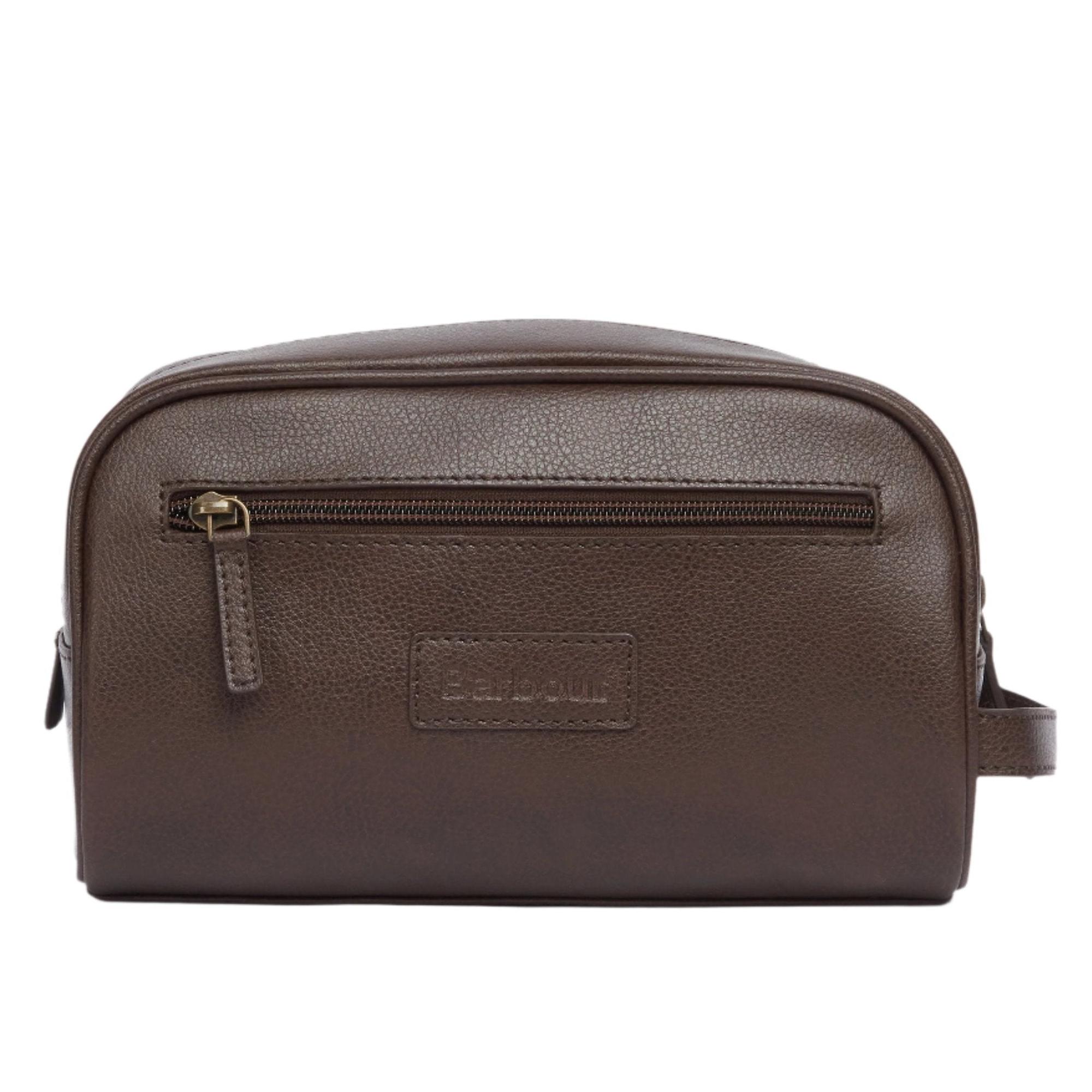 Product image 1 of 5 of Barbour Men's Leather Washbag - Dark Brown