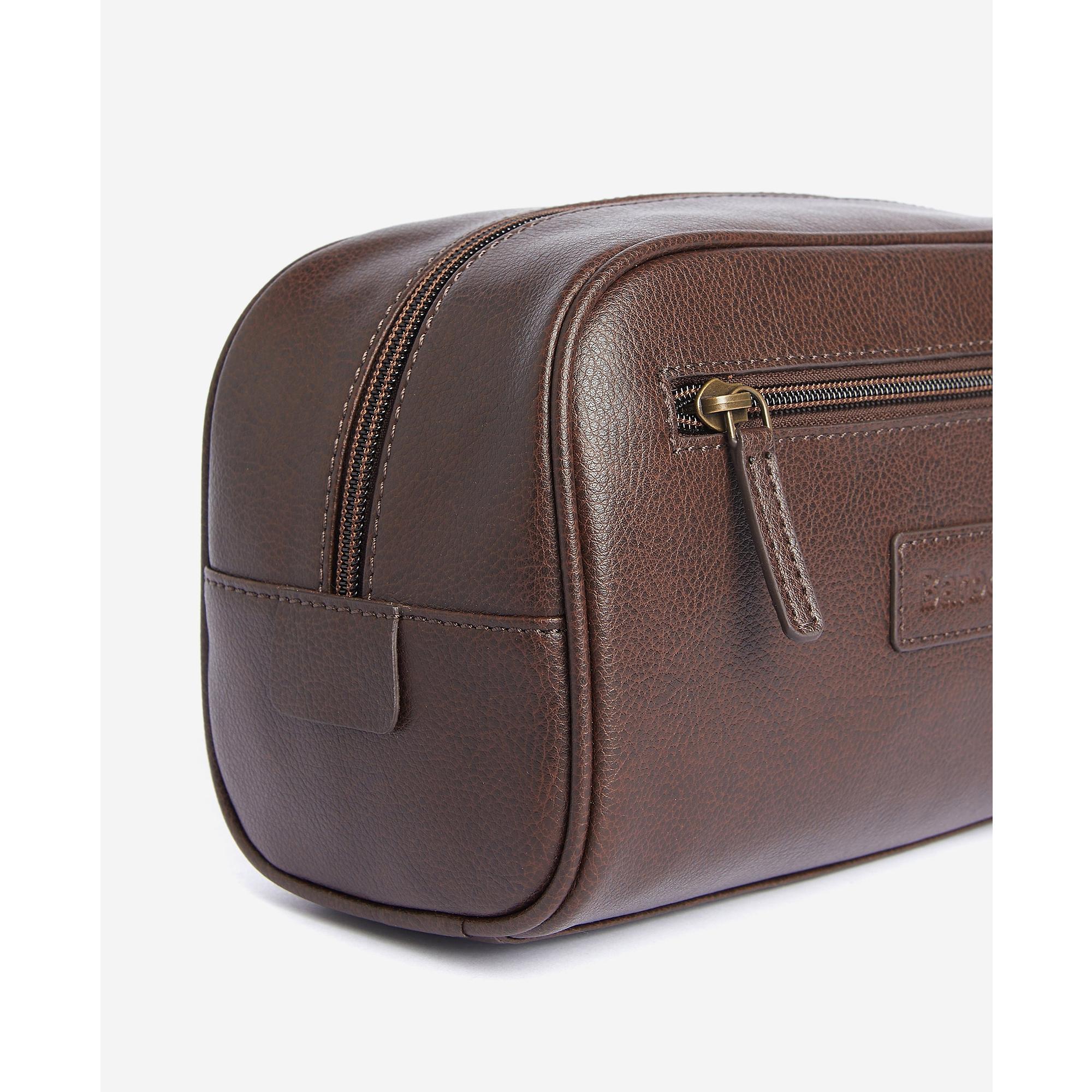 Product image 3 of 5 of Barbour Men's Leather Washbag - Dark Brown