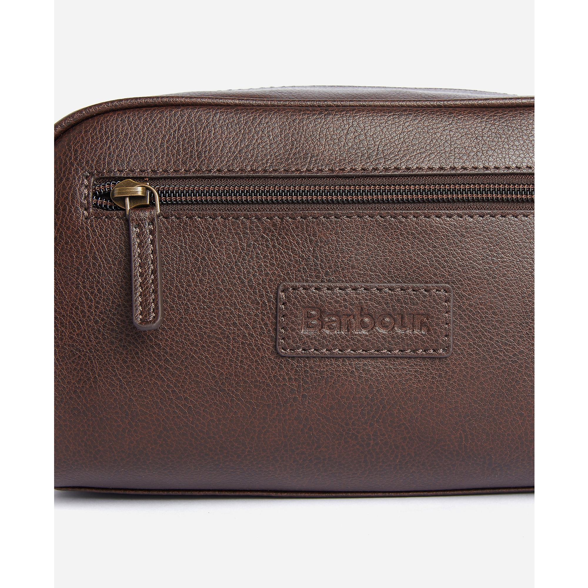 Product image 4 of 5 of Barbour Men's Leather Washbag - Dark Brown