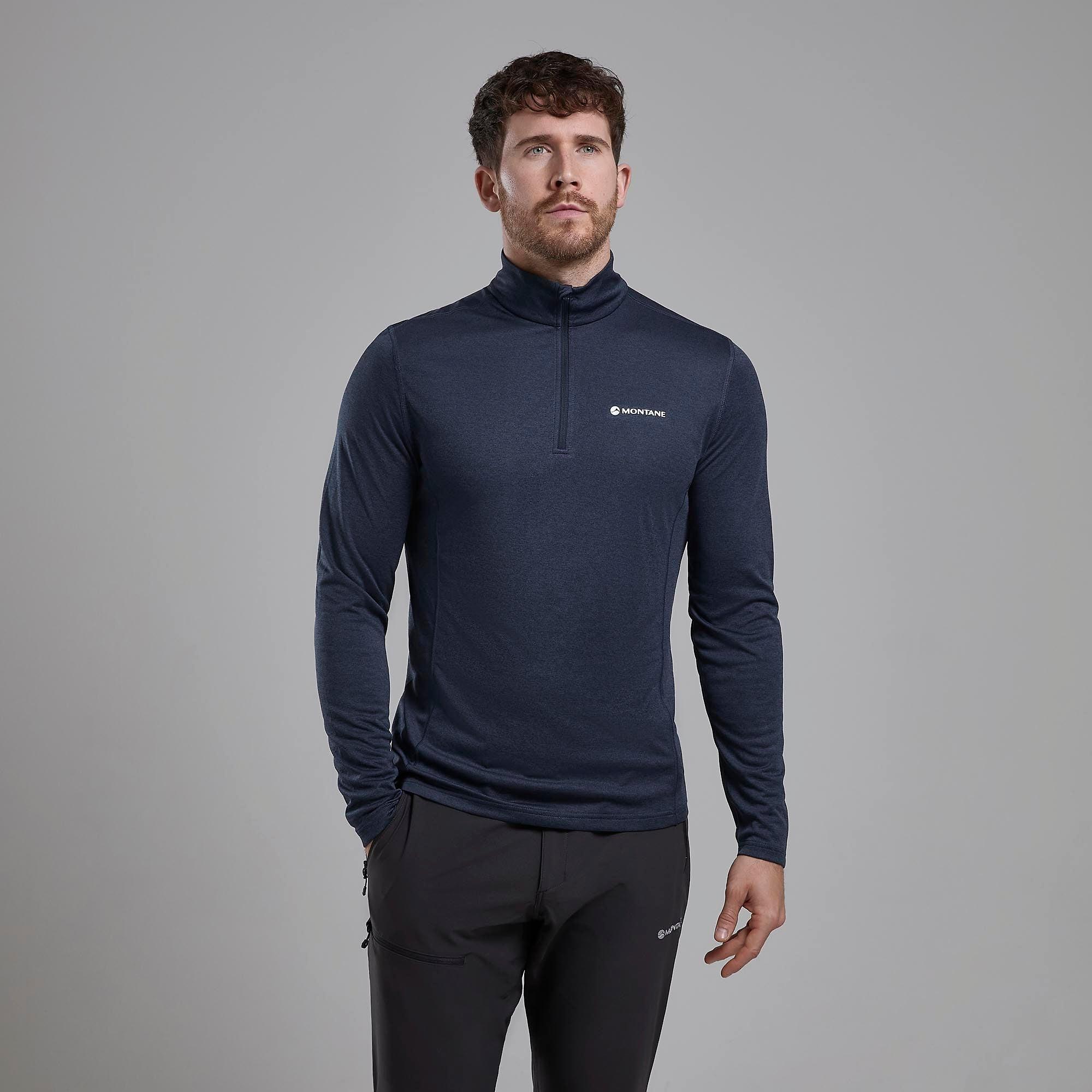 Product image 2 of 3 of Montane Men's Dart Zip Neck Long Sleeved Baselayer - Eclipse Blue
