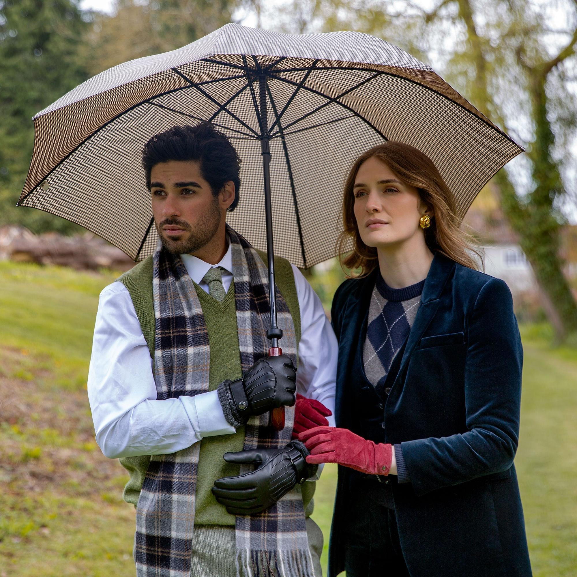 Product image 2 of 12 of Dents Men’s Sherborne Touchscreen Wool Blend-Lined Leather Gloves - Black/Grey