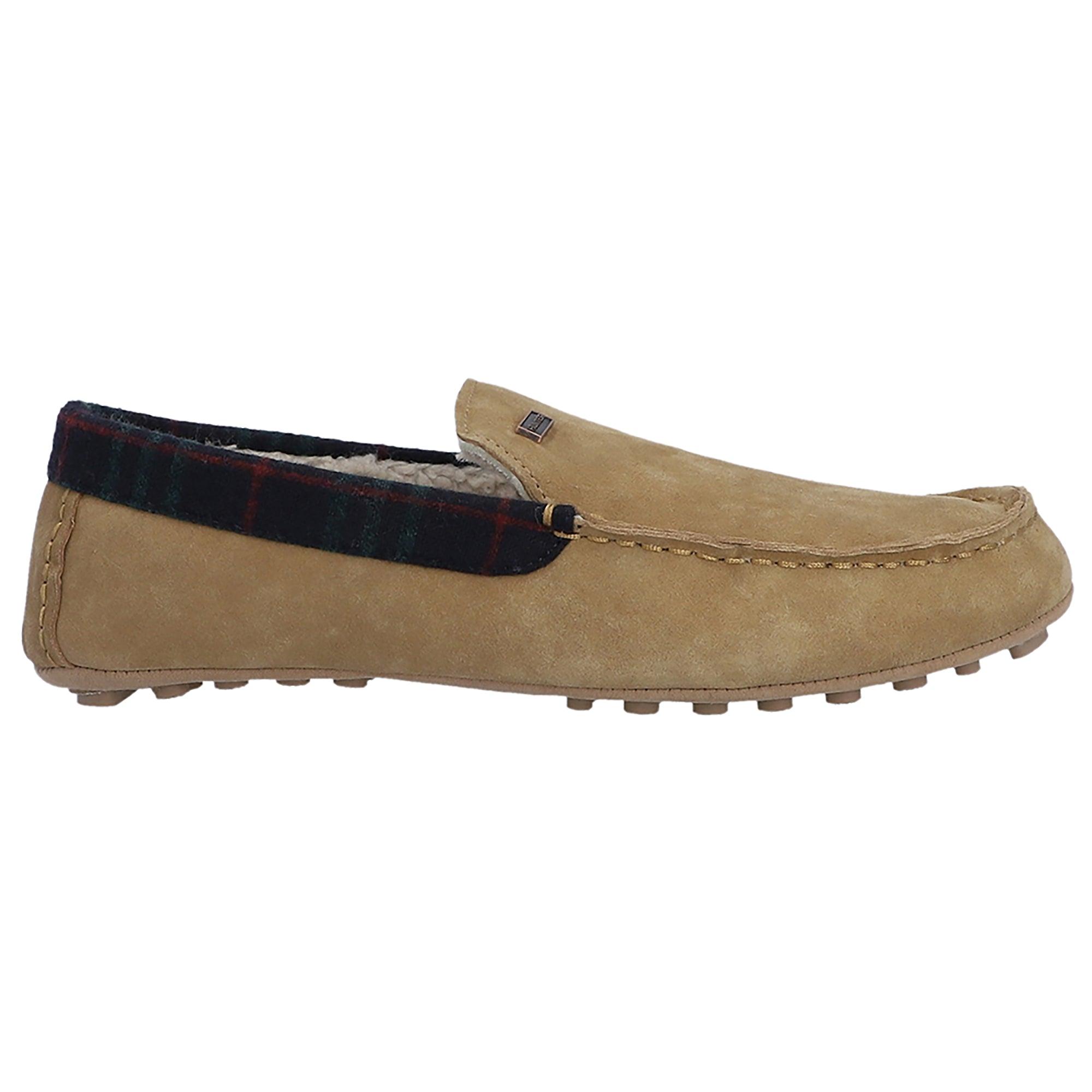 Product image 1 of 7 of Hunter Men's Tartan Collar Moccasin Slippers - Biscuit