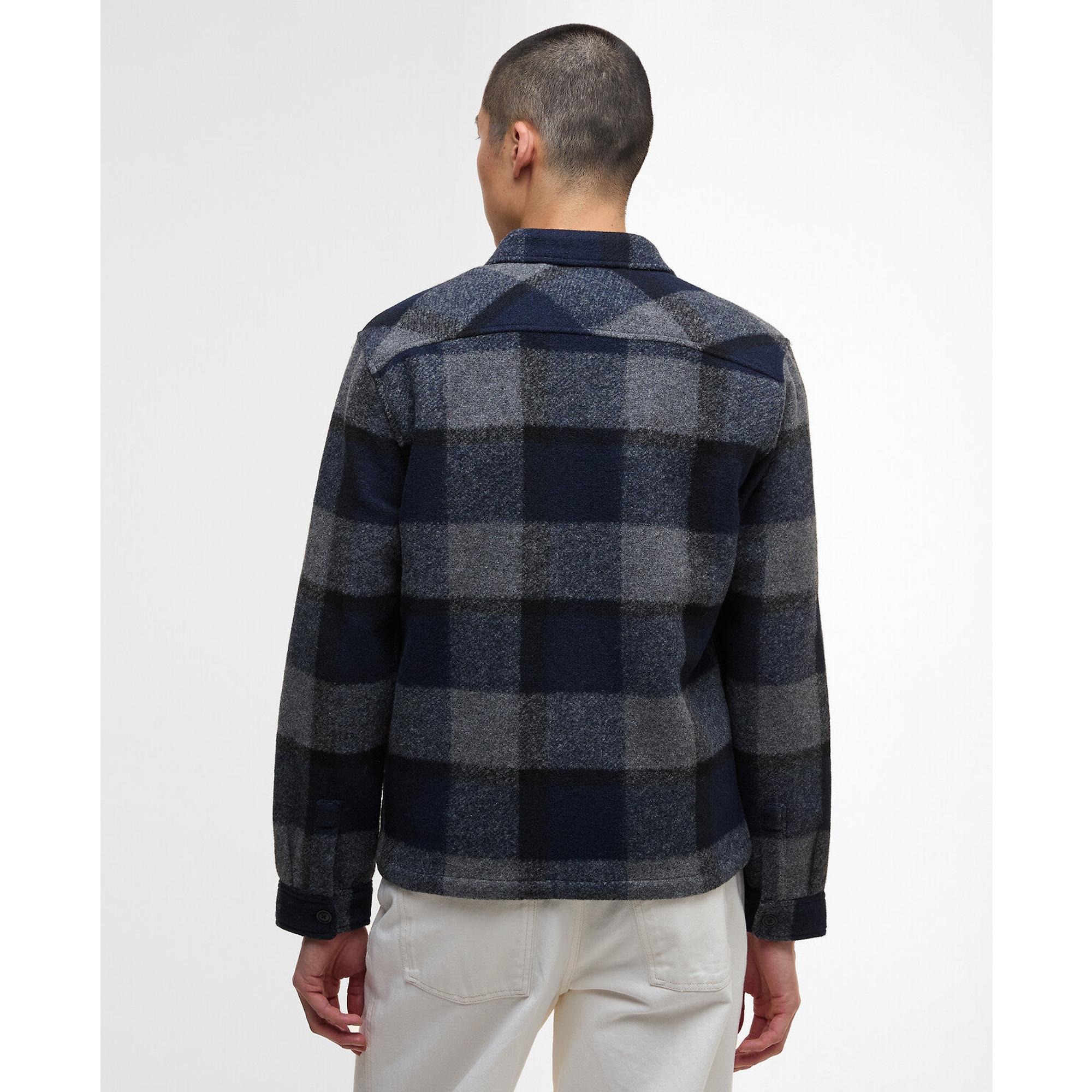 Product image 4 of 7 of Barbour International Men's Hailwood Tartan Fleece Overshirt - Navy