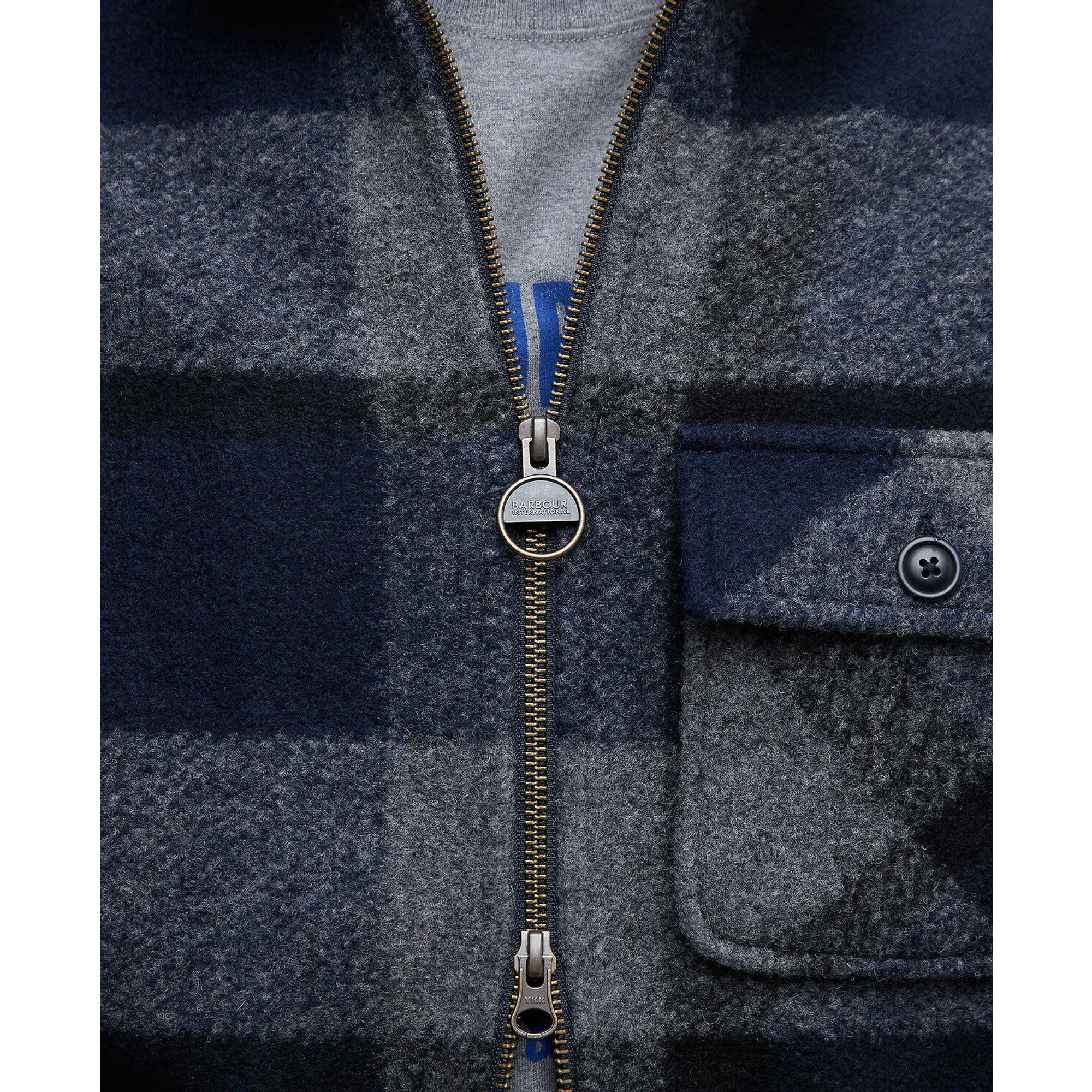 Product image 6 of 7 of Barbour International Men's Hailwood Tartan Fleece Overshirt - Navy