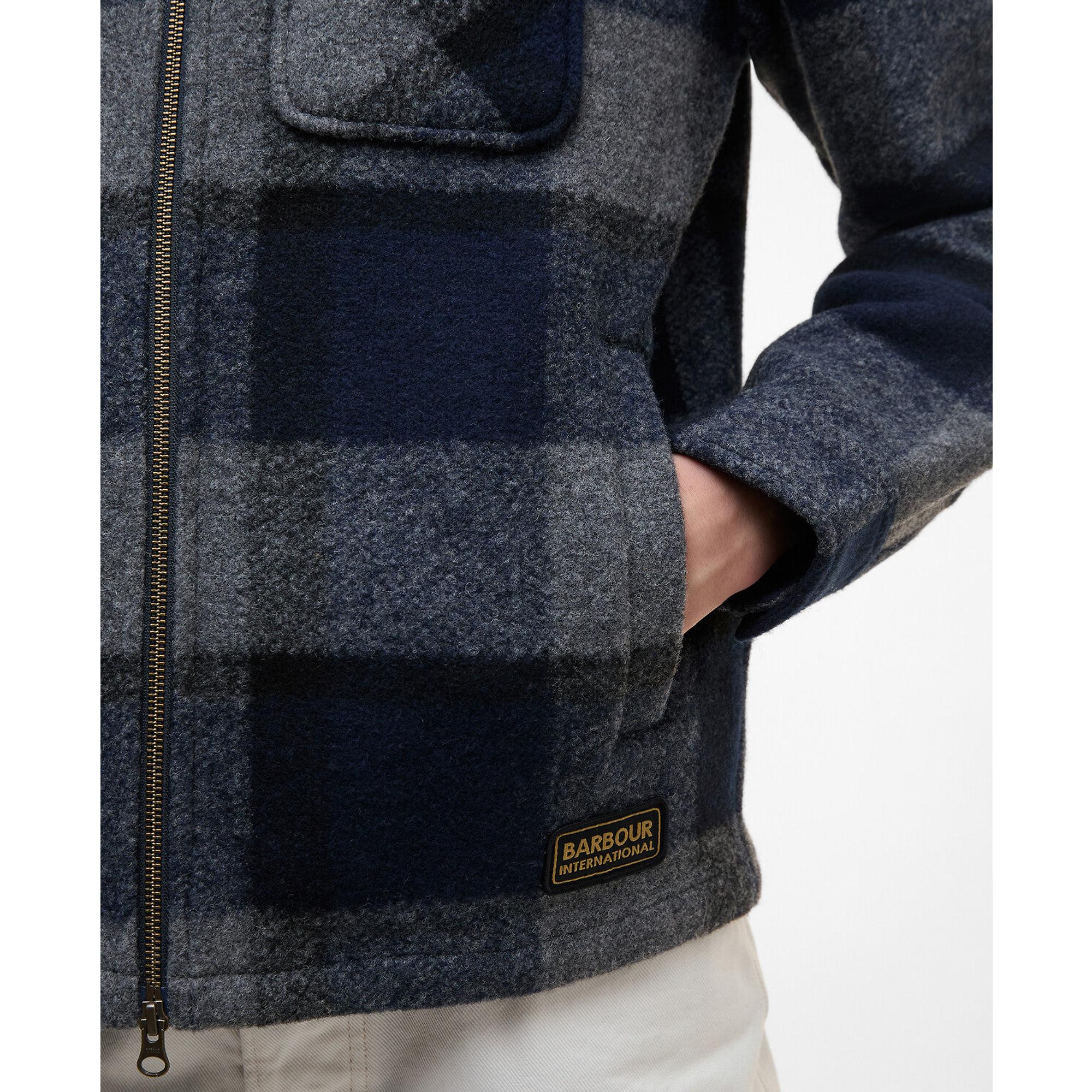 Product image 7 of 7 of Barbour International Men's Hailwood Tartan Fleece Overshirt - Navy