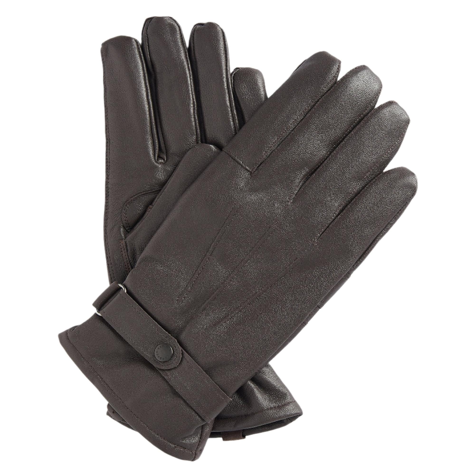 Product image 1 of 3 of Barbour Men's Burnished Leather Thinsulate Gloves - Brown