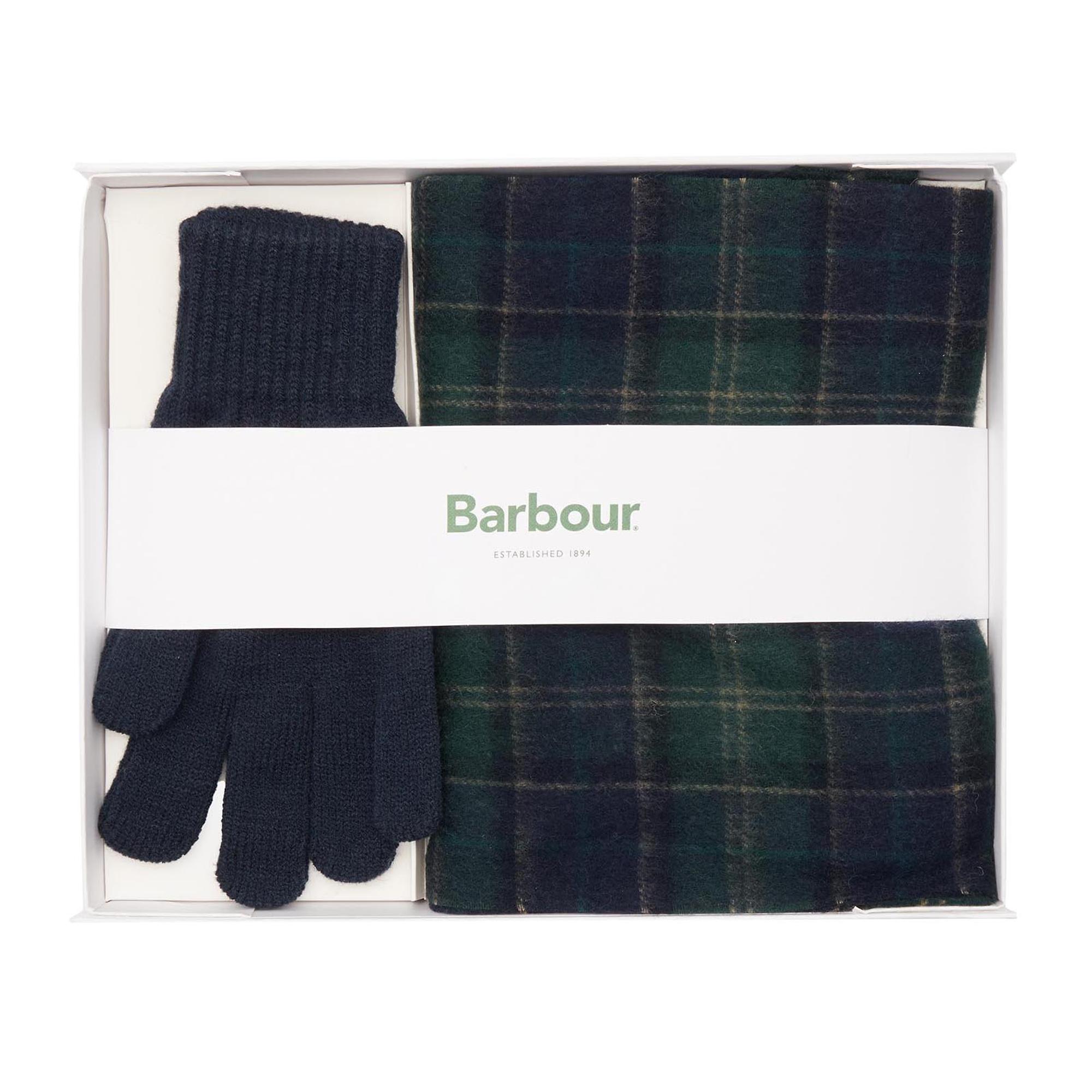 Product image 1 of 4 of Barbour Men's Tartan Scarf & Glove Gift Set - Green Loch Tartan