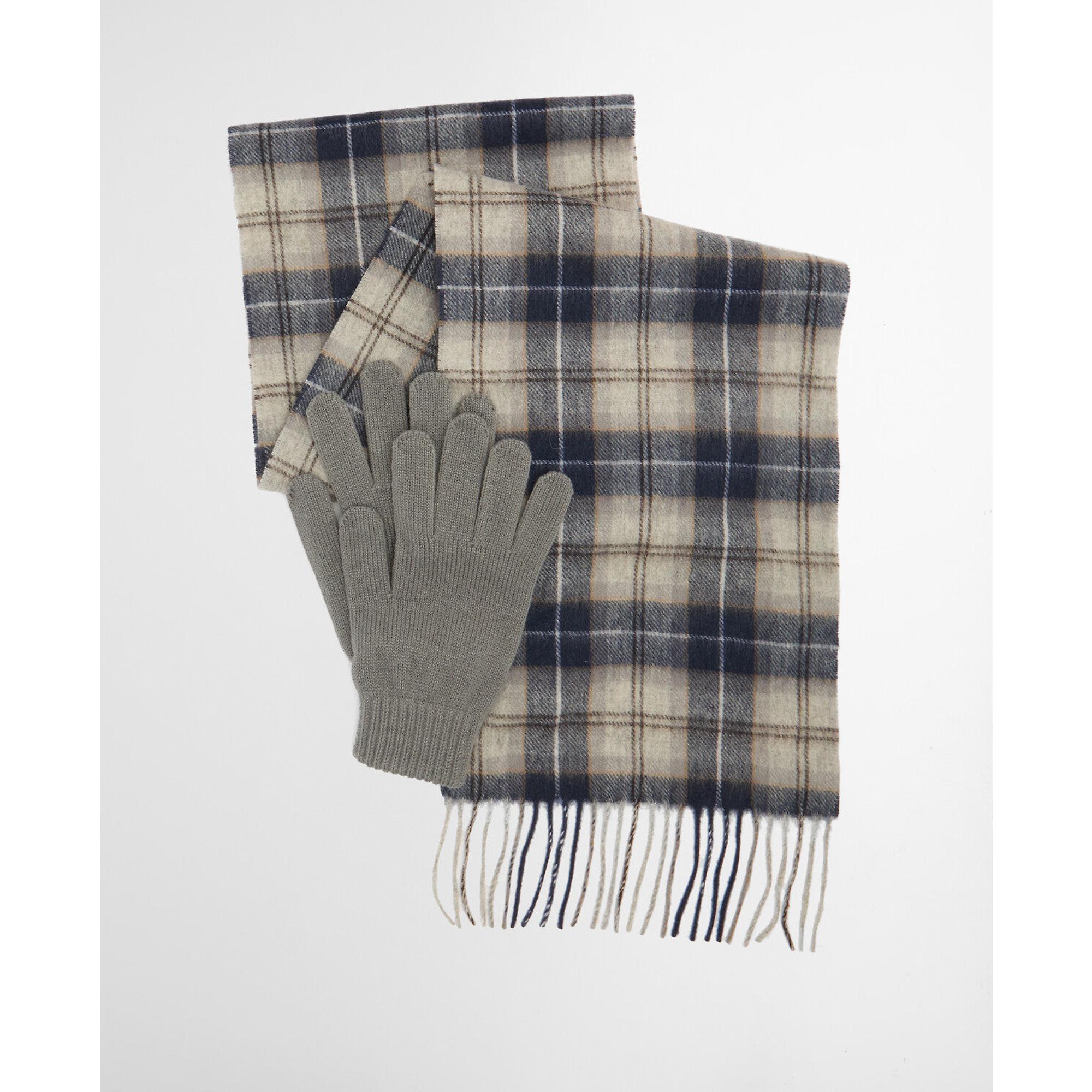 Product image 2 of 11 of Barbour Men's Tartan Scarf & Glove Gift Set - Grey Midnight
