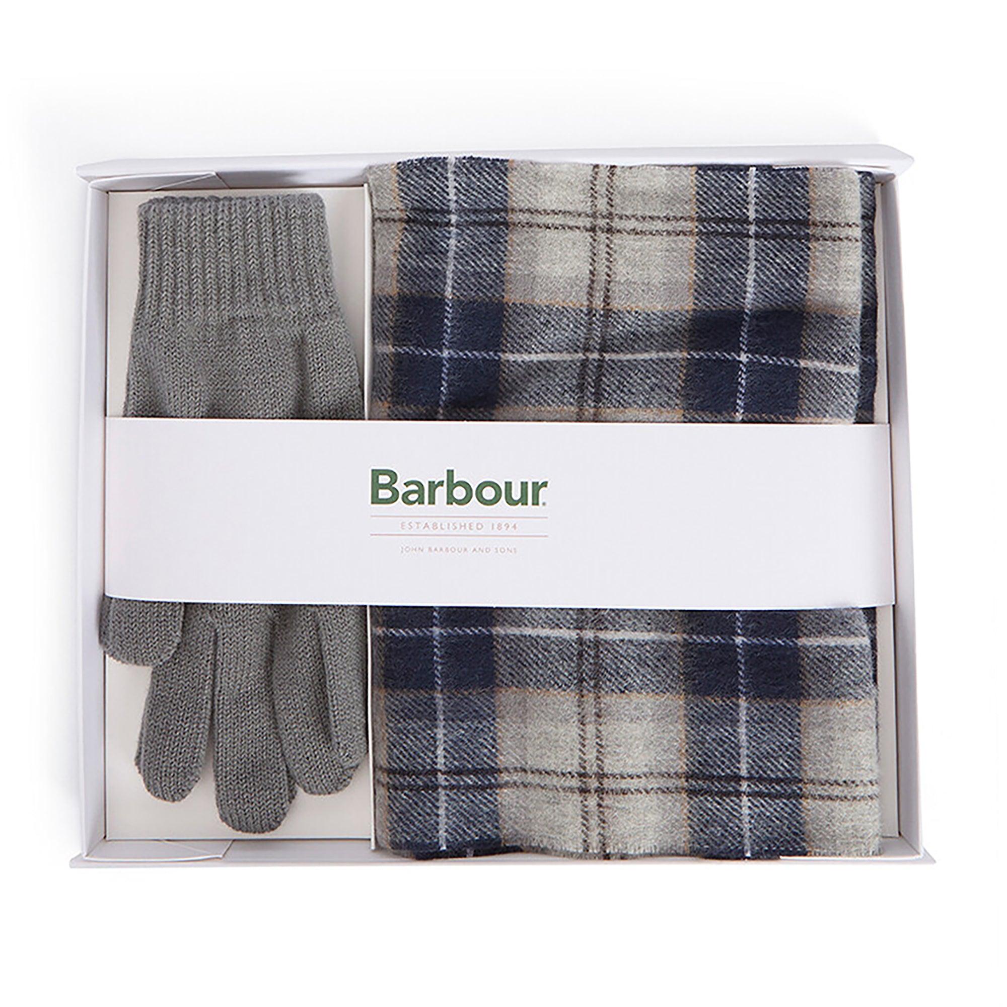 Product image 1 of 11 of Barbour Men's Tartan Scarf & Glove Gift Set - Grey Midnight