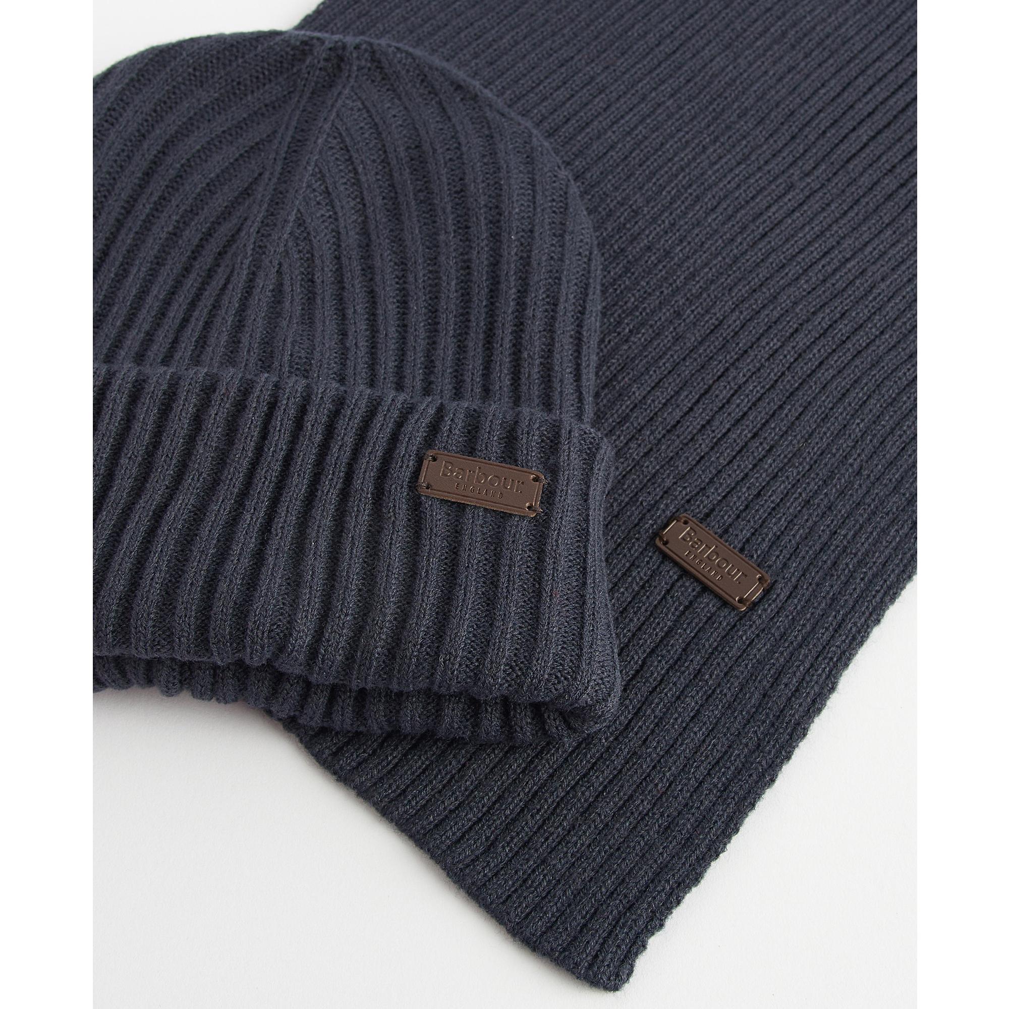 Product image 4 of 6 of Barbour Men's Crimdon Beanie & Scarf Gift Set - Navy