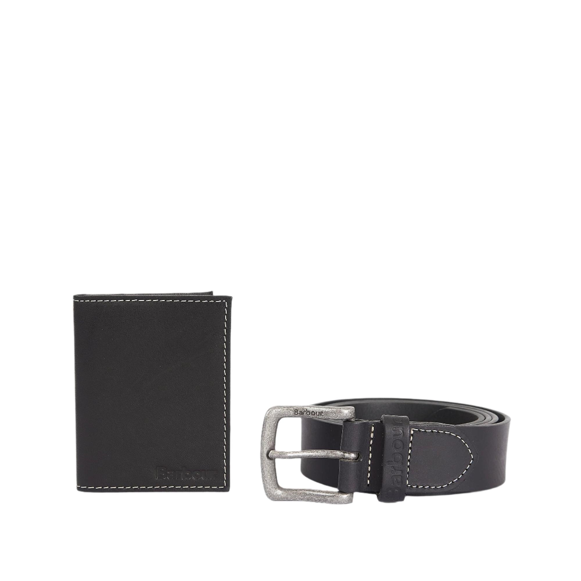 Product image 1 of 7 of Barbour Men's Leather Belt & Billfold Gift Set - Classic Black