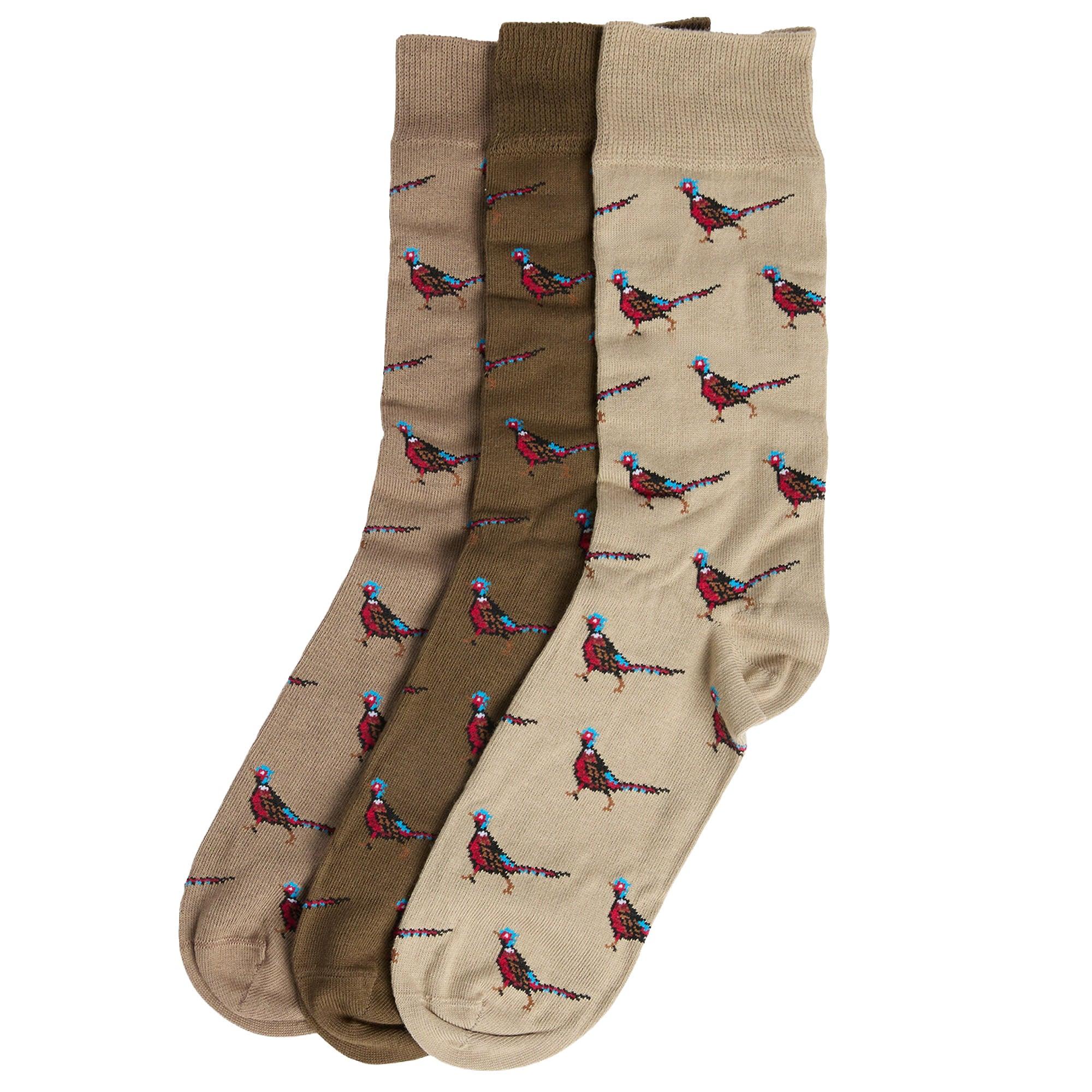 Product image 1 of 3 of Barbour Men's Pheasant Socks Gift Box - Trench/Beech Mix