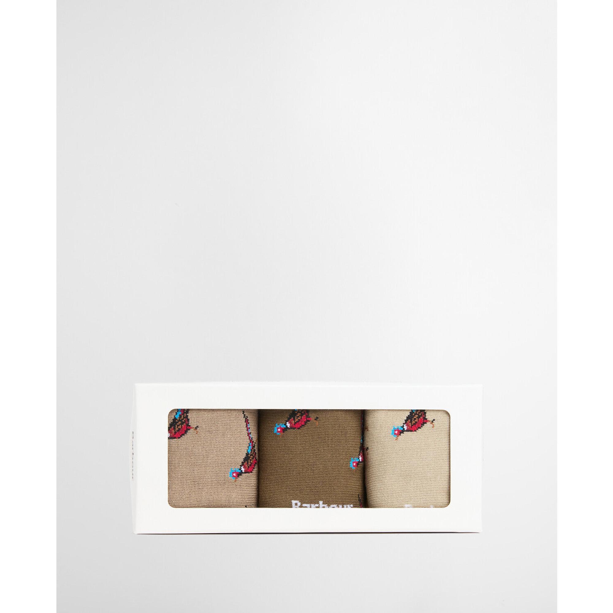 Product image 2 of 3 of Barbour Men's Pheasant Socks Gift Box - Trench/Beech Mix