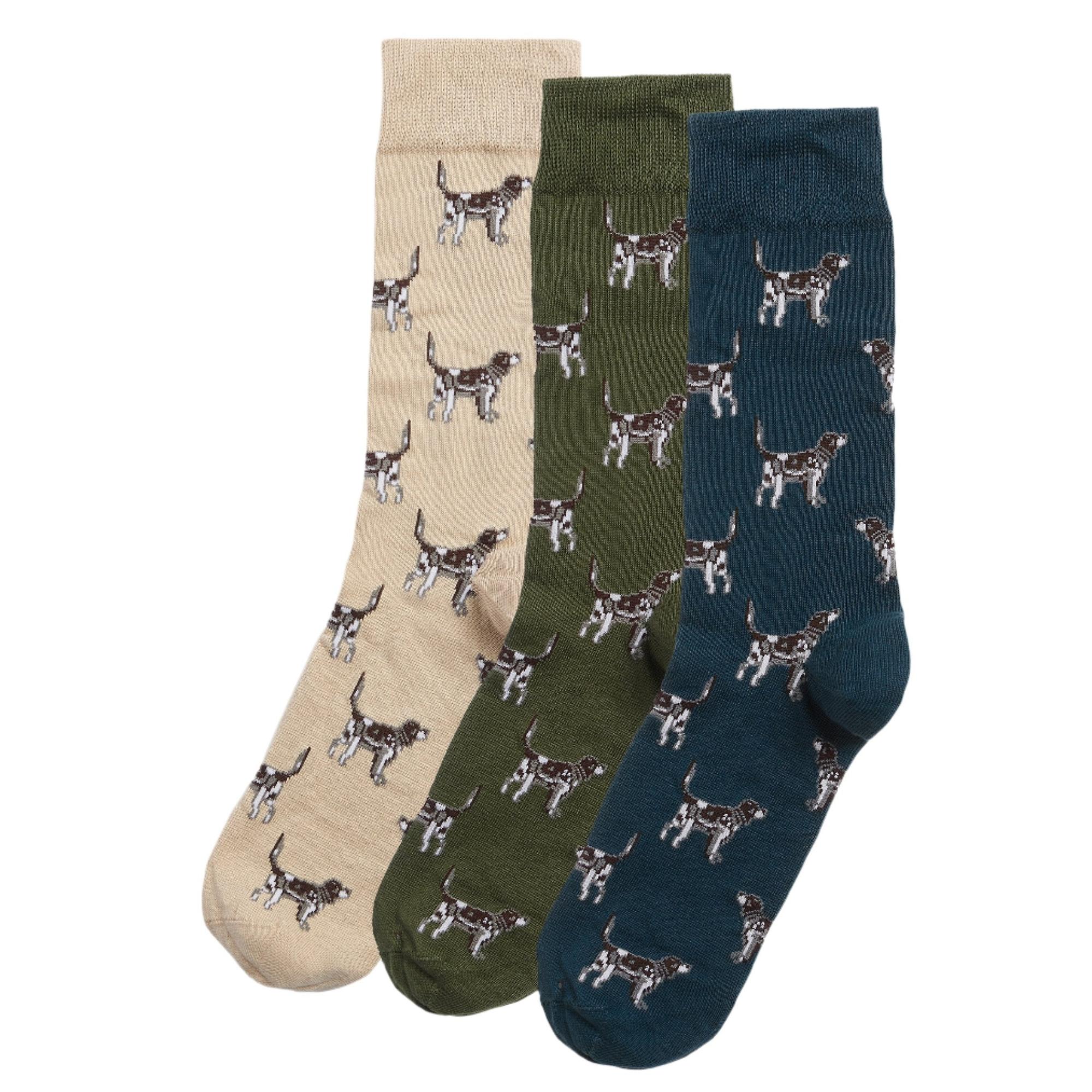 Product image 1 of 4 of Barbour Men's Pointer Dog Socks Gift Box UK 7-11 - Forest Mist
