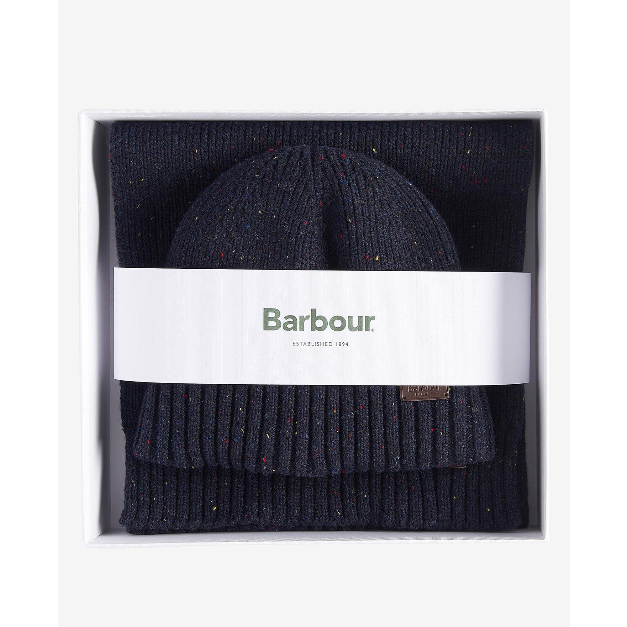 Product image 2 of 5 of Barbour Men's Carlton Fleck Beanie & Scarf Gift Set - Classic Navy