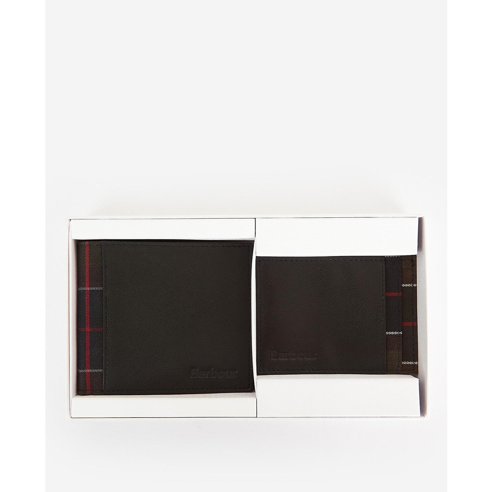 Product image 5 of 5 of Barbour Leather Wallet & Card Holder Gift Set - Black/Classic Tartan