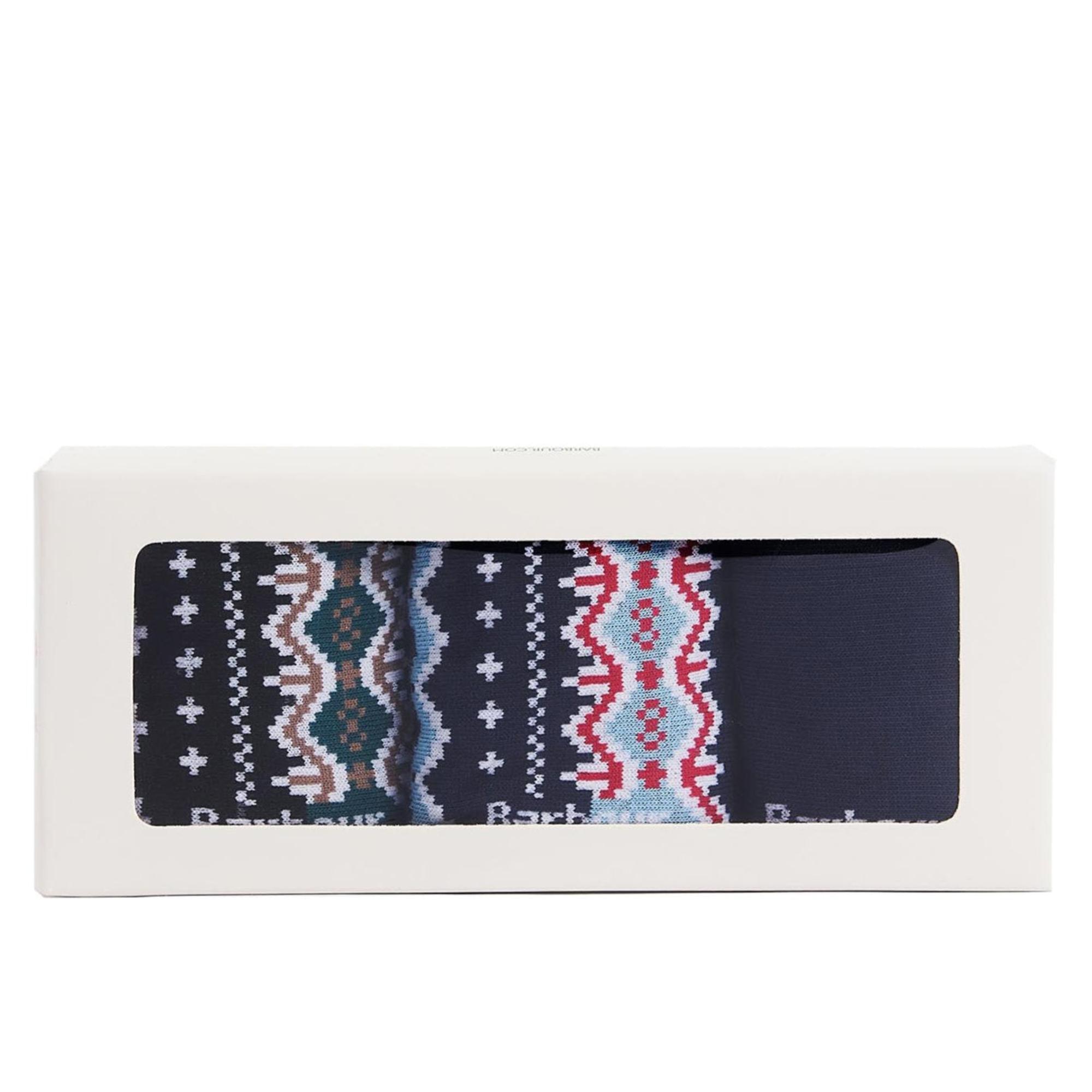 Product image 1 of 2 of Barbour Men's 3 Pack Fairisle Sock Gift Box UK 7-11 - Blue Granite/Green Loch