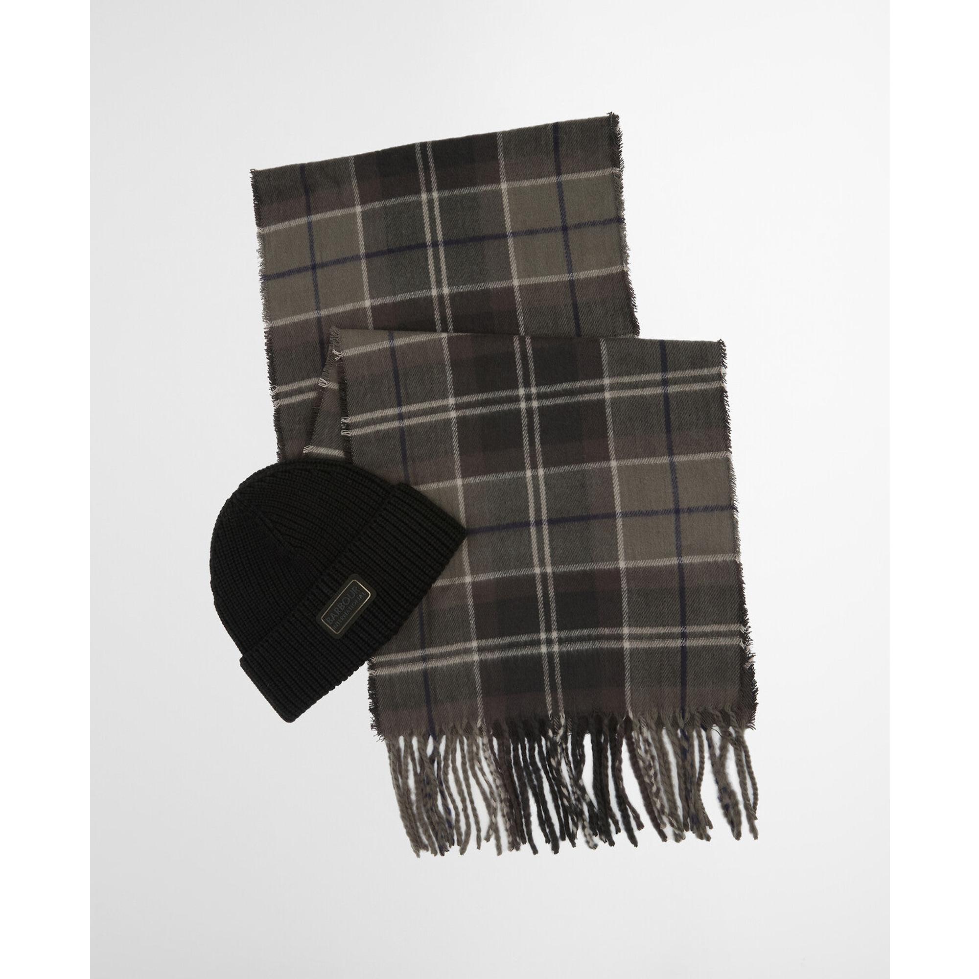 Product image 2 of 12 of Barbour International Men's Sweeper Beanie and Scarf Gift Set - Black