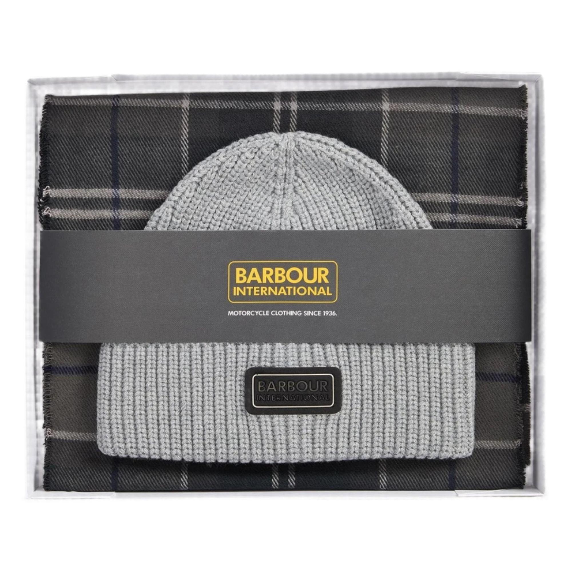 Product image 1 of 5 of Barbour International Men's Sweeper Beanie and Scarf Gift Set - Grey