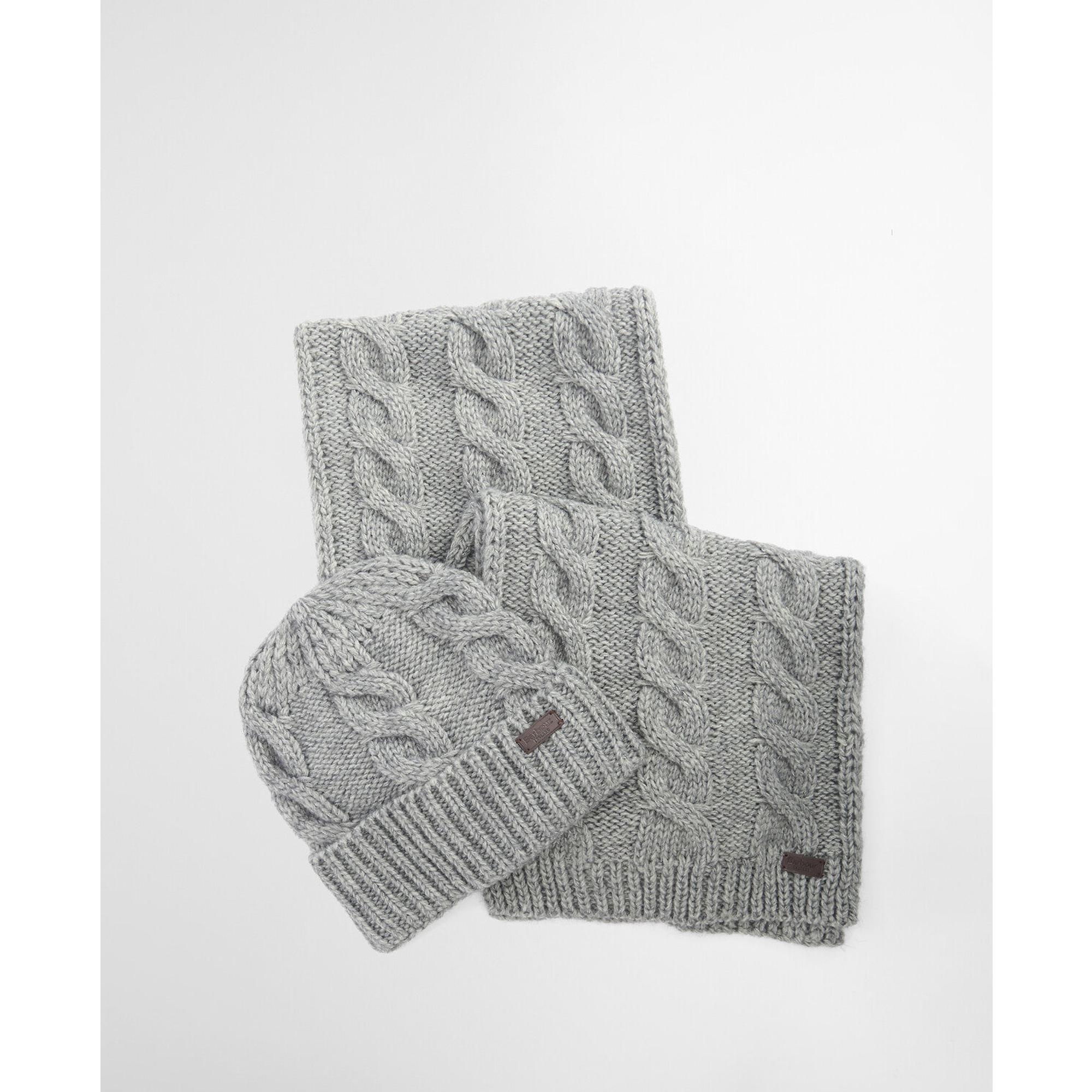 Product image 2 of 9 of Barbour Men's Jesmond Beanie and Scarf Gift Set - Mid Grey