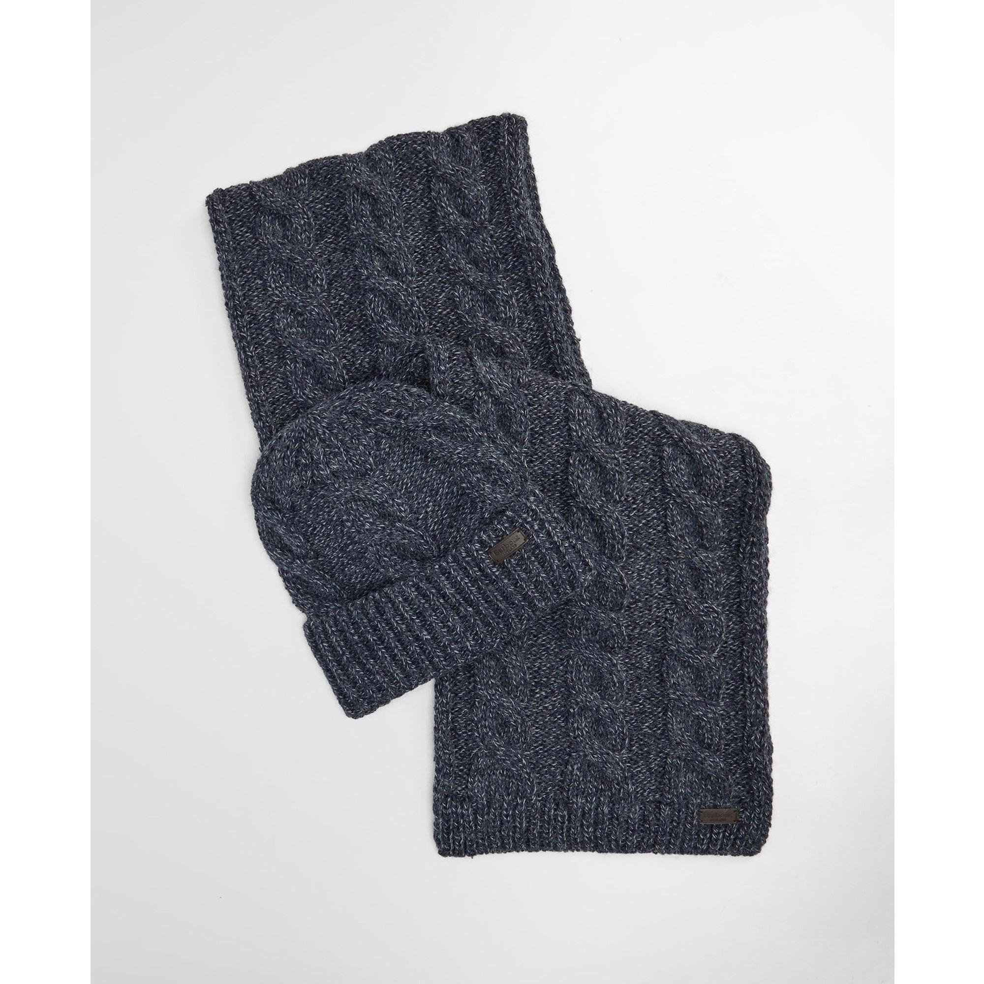 Product image 2 of 10 of Barbour Men's Jesmond Beanie and Scarf Gift Set - Navy