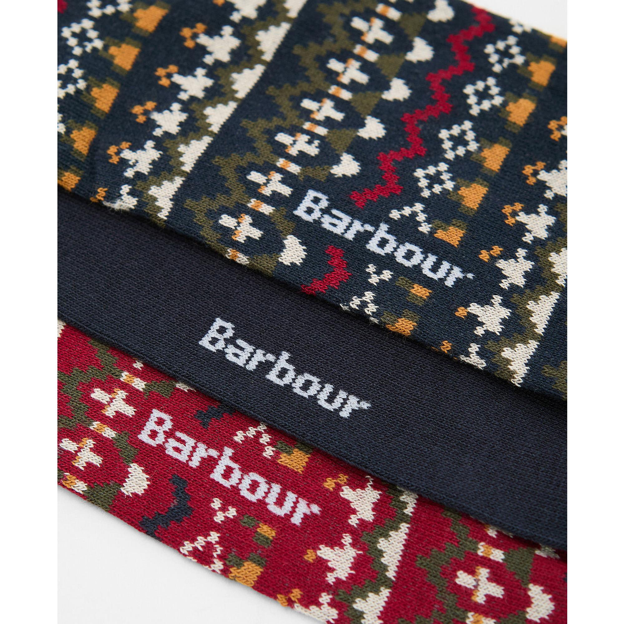 Product image 3 of 4 of Barbour Men's Marlow Fair Isle 3 Pack Sock Gift Box - Olive