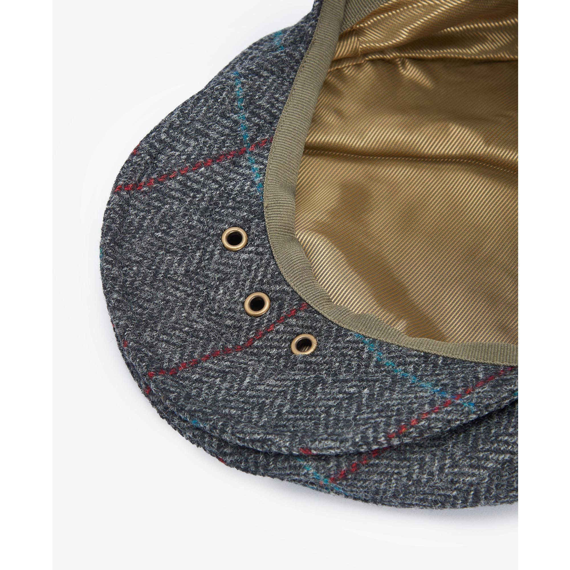 Product image 3 of 4 of Barbour Men's Crieff Flat Cap - Charcoal/Red/Blue