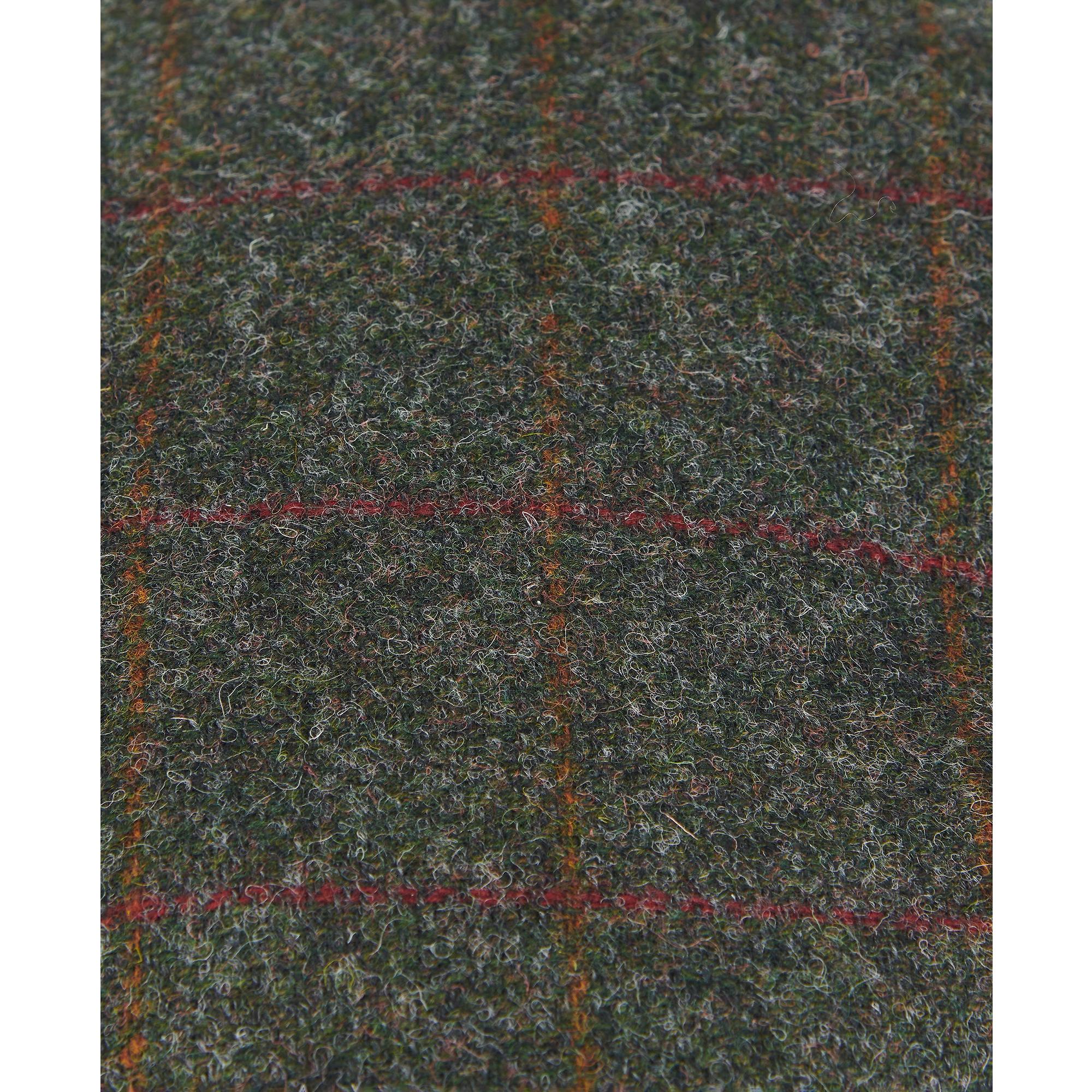 Product image 4 of 4 of Barbour Men's Crieff Flat Cap - Olive/Red Overcheck