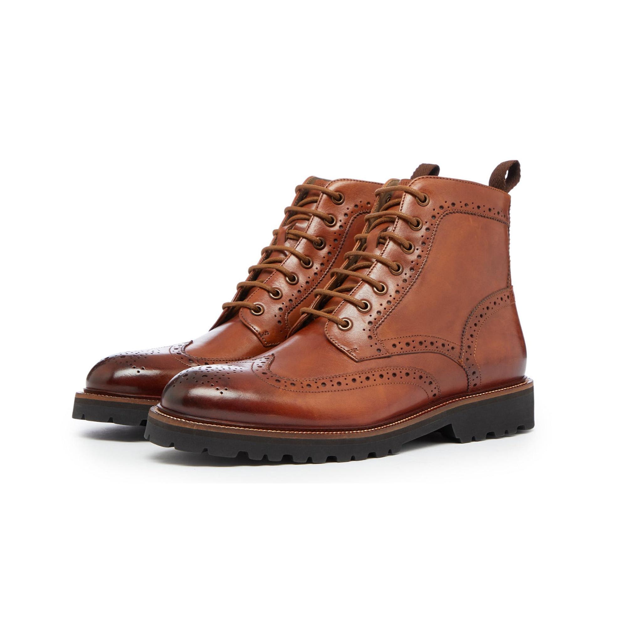 Product image 2 of 5 of Oliver Sweeney Men's Milbrook Antiqued Leather Brogue Boots - Tan