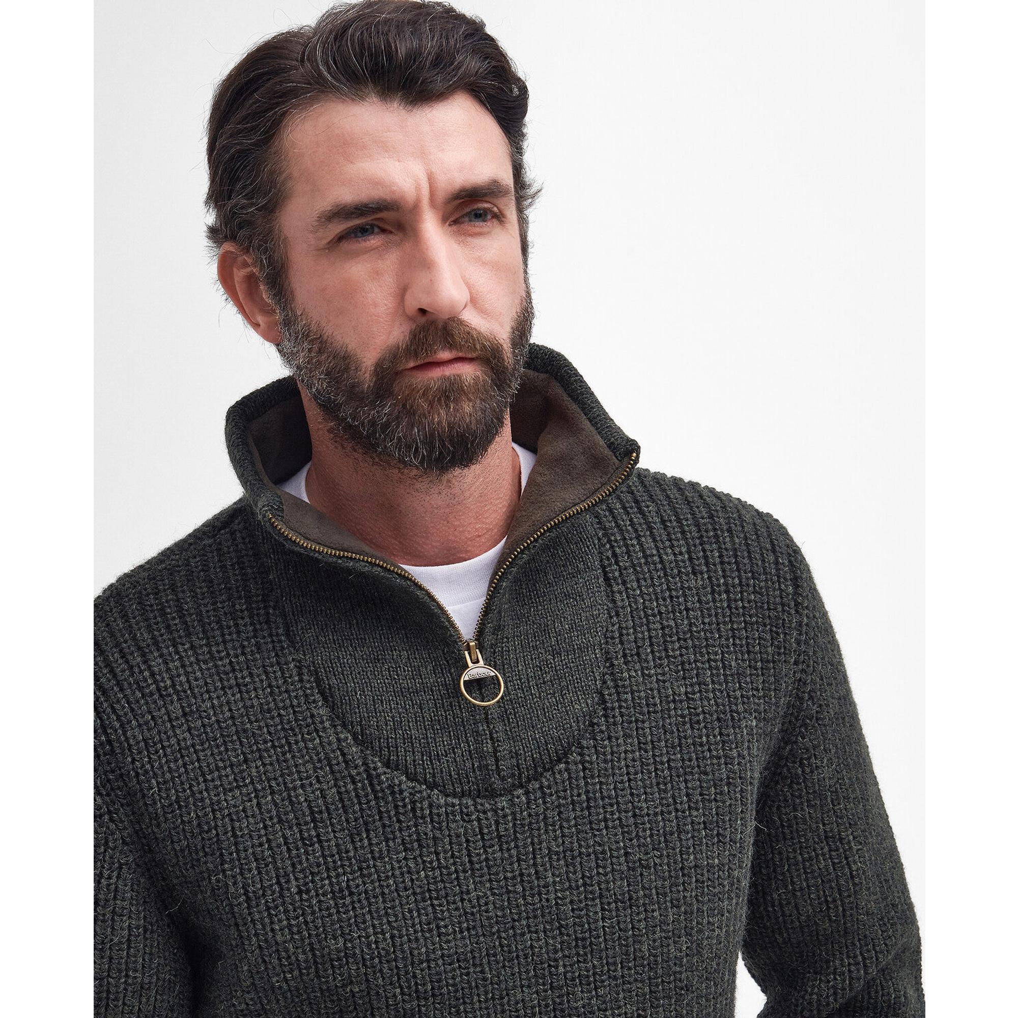 Product image 5 of 7 of Barbour Men's New Tyne Half Zip Sweater - Olive