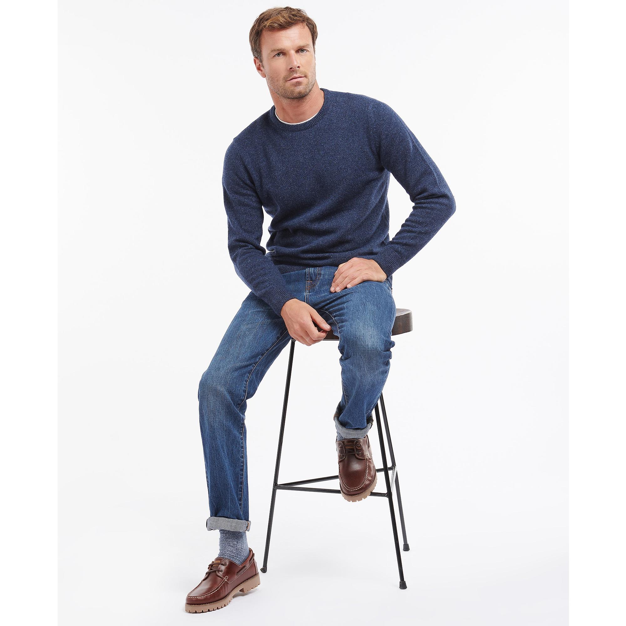 Product image 4 of 6 of Barbour Men's Tisbury Crew Neck Jumper - Deep Blue