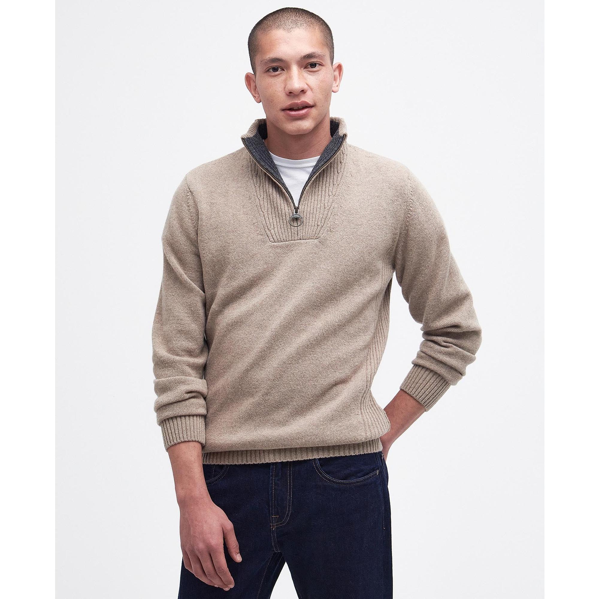 Product image 3 of 6 of Barbour Men's Nelson Half Zip Sweater - Stone