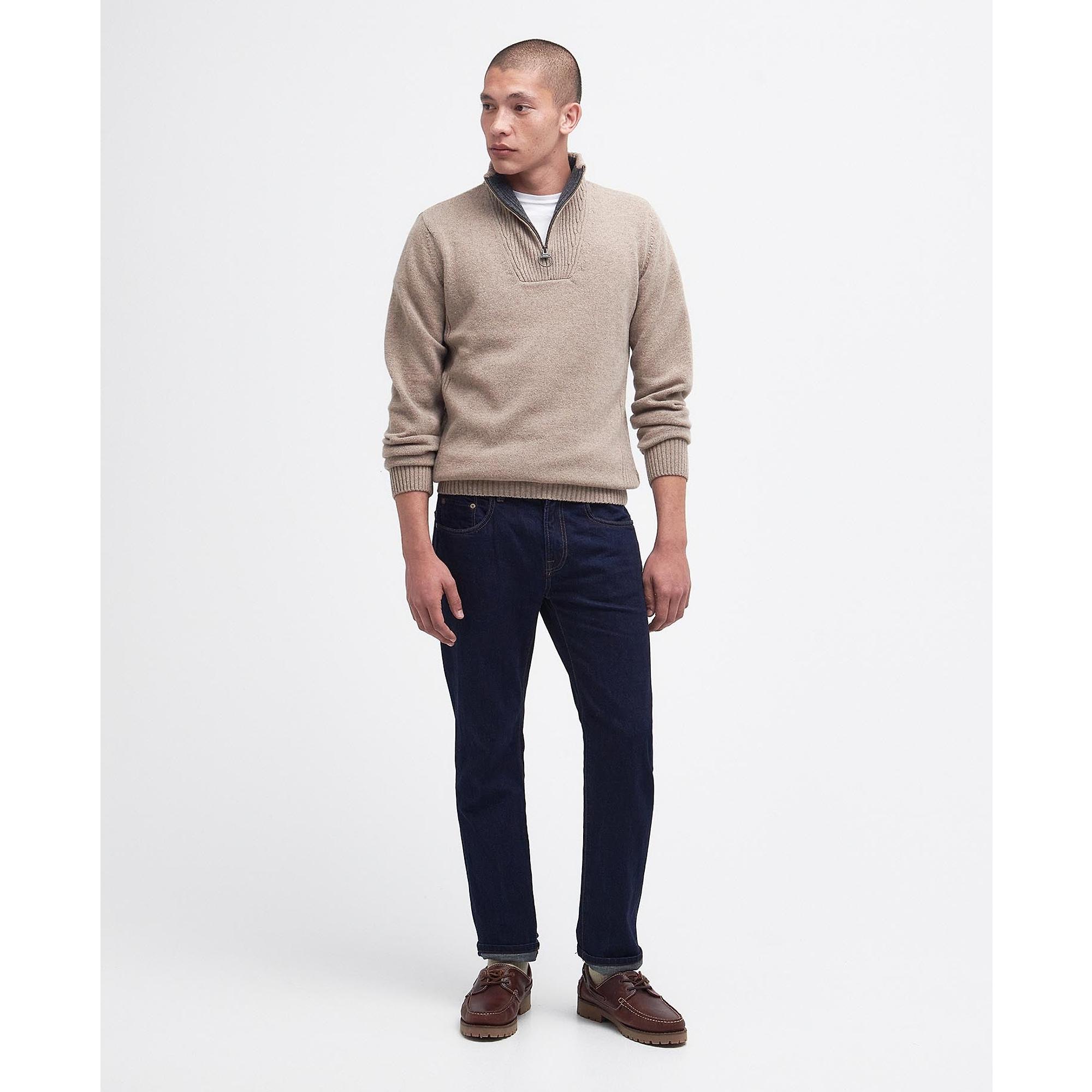 Product image 2 of 6 of Barbour Men's Nelson Half Zip Sweater - Stone