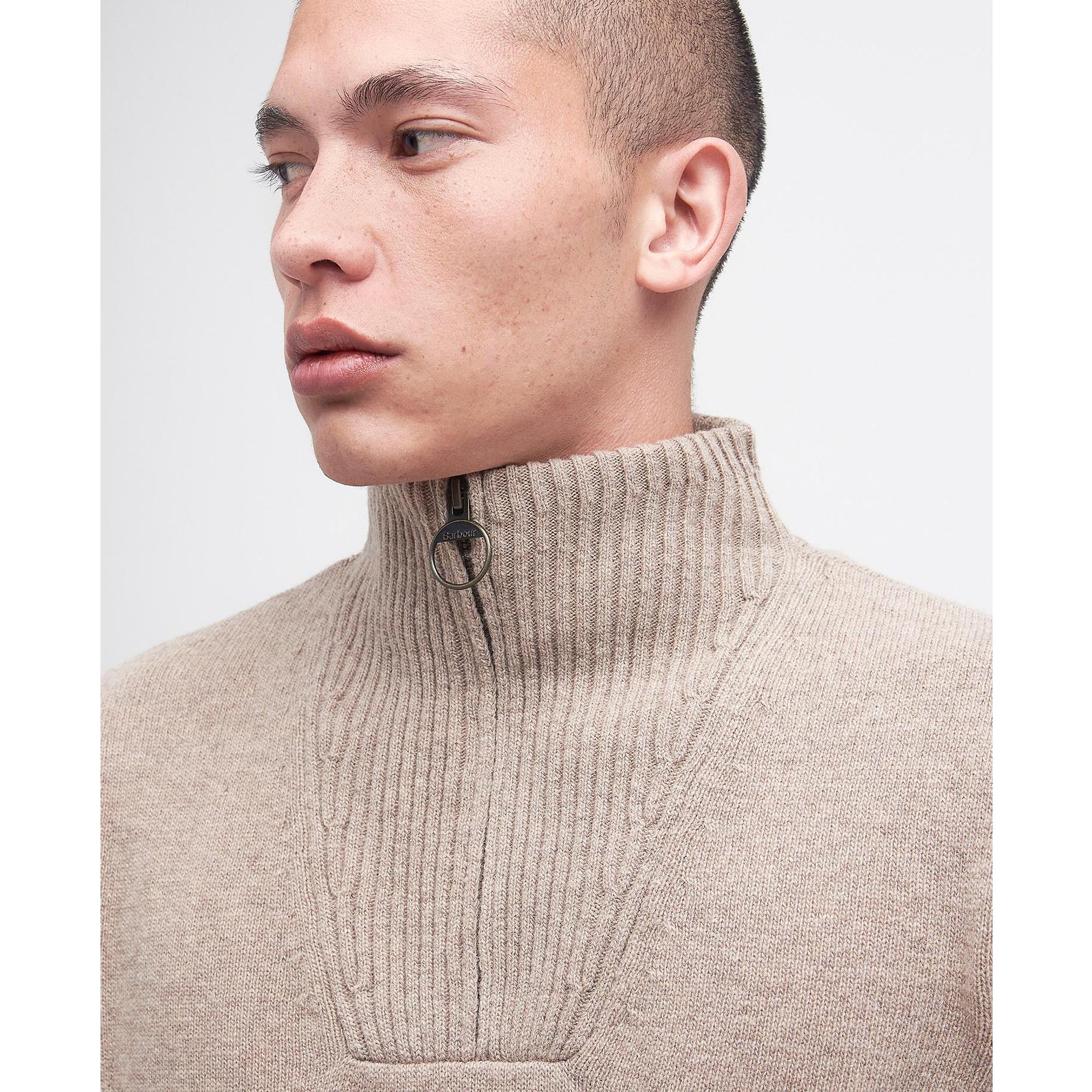 Product image 5 of 6 of Barbour Men's Nelson Half Zip Sweater - Stone