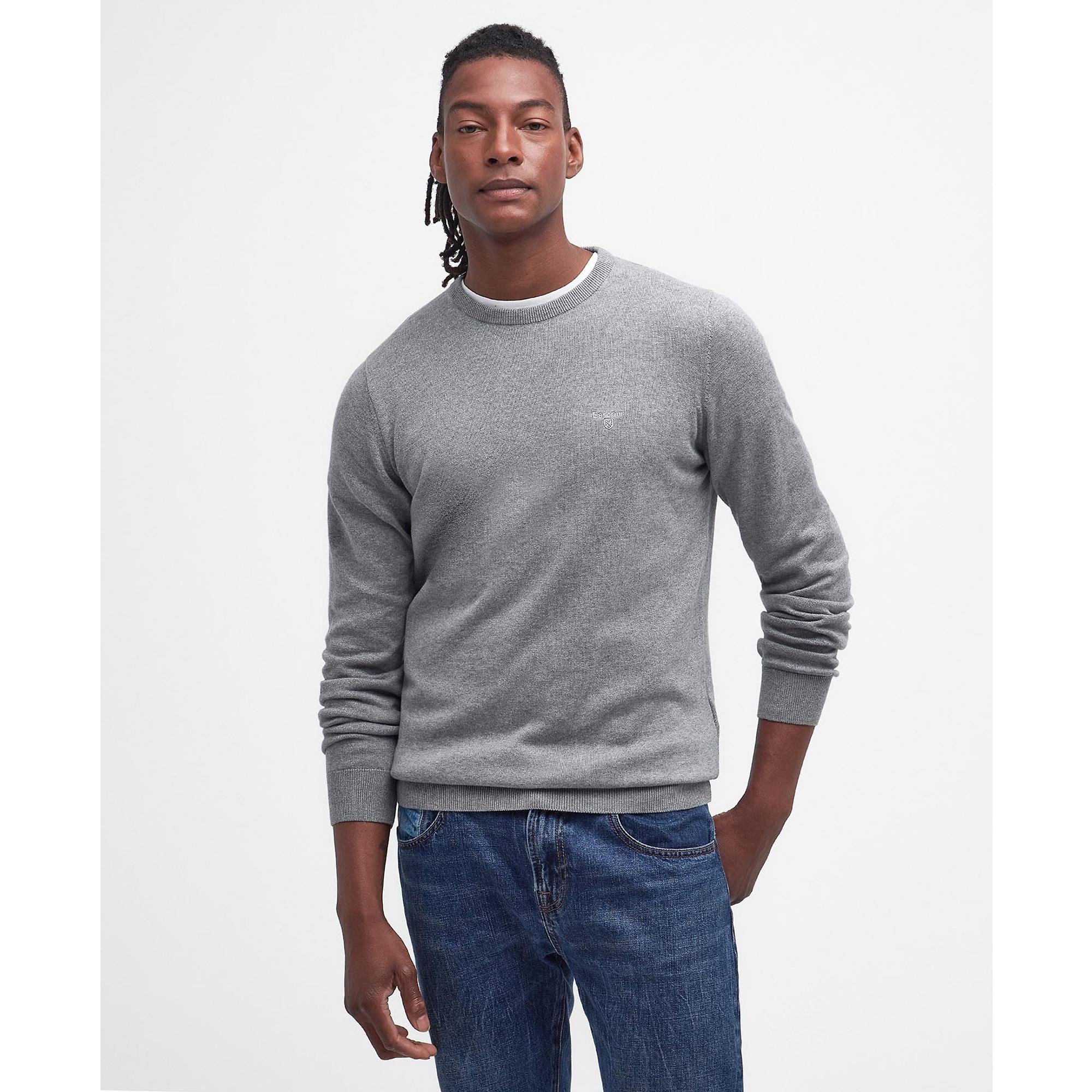 Product image 3 of 5 of Barbour Men's Pima Crew Neck Jumper - Grey