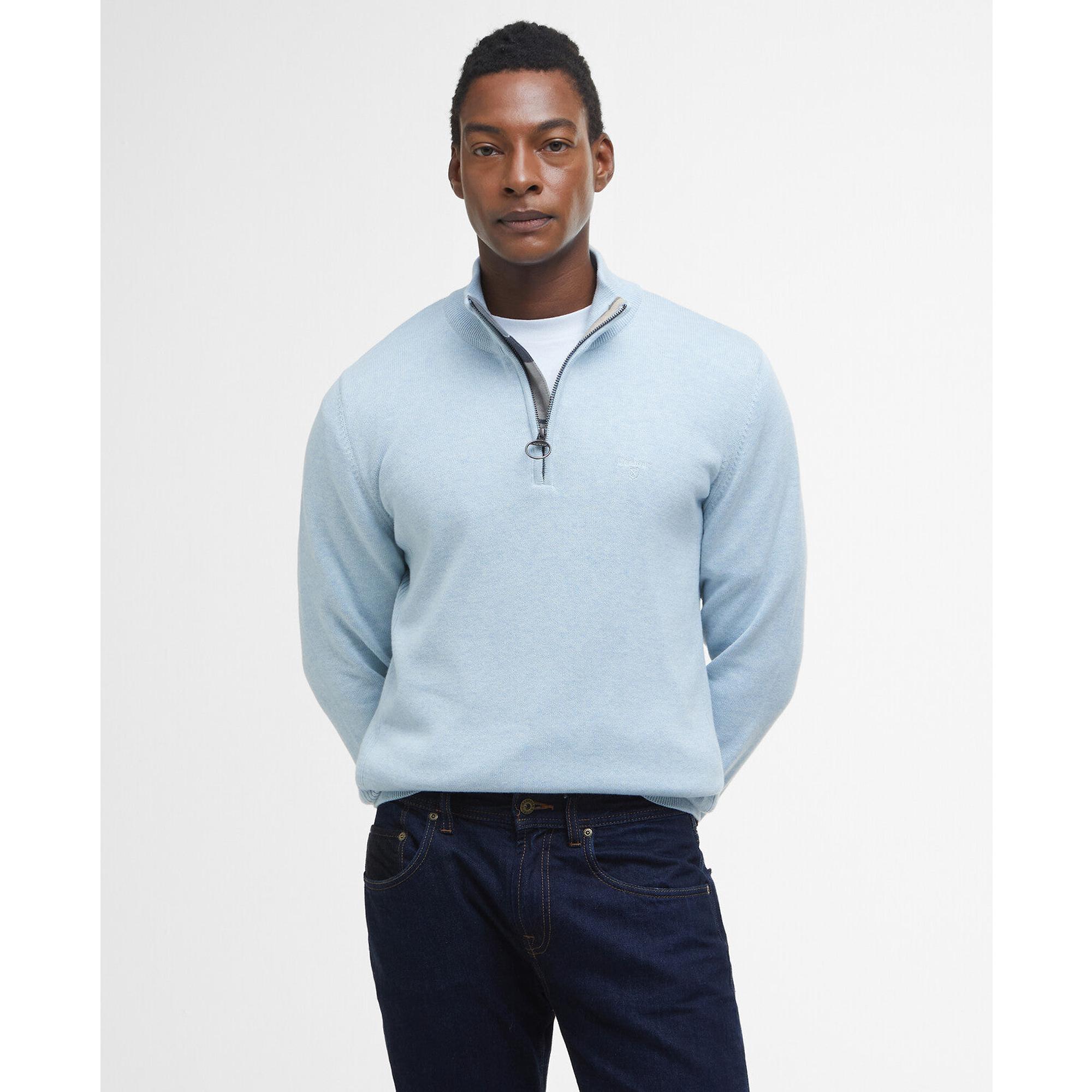 Product image 2 of 6 of Barbour Men's Cotton Half Zip Jumper - Ocean Sky