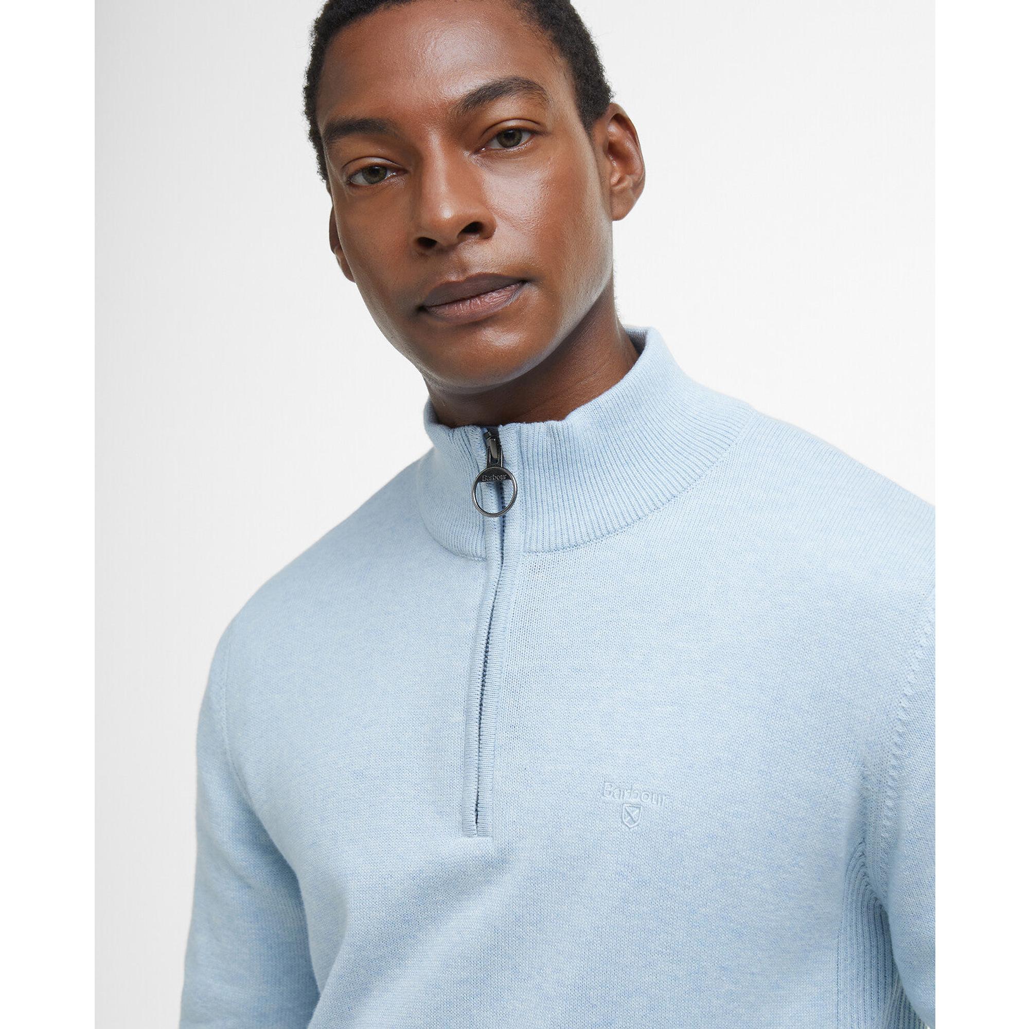 Product image 5 of 6 of Barbour Men's Cotton Half Zip Jumper - Ocean Sky