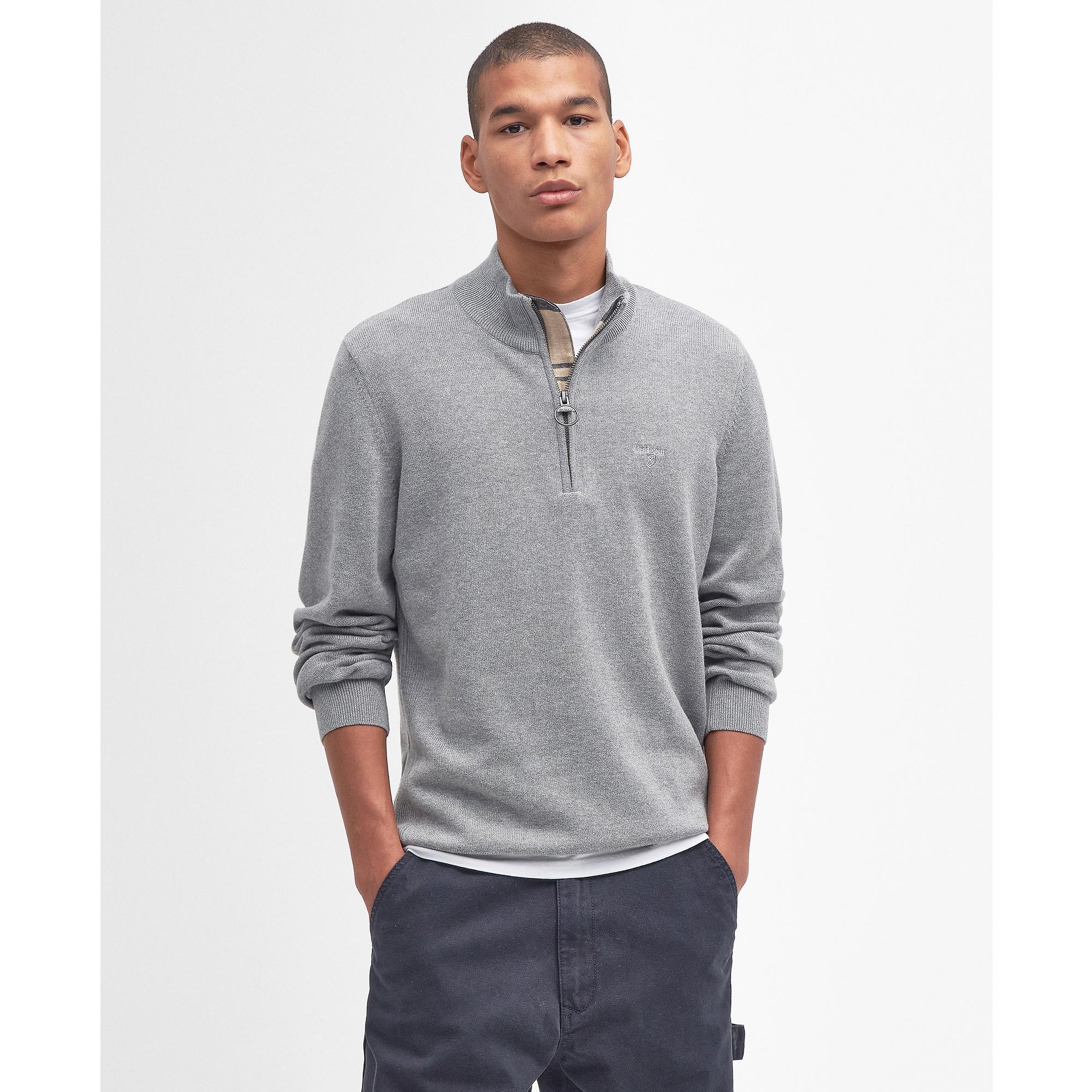 Product image 3 of 6 of Barbour Men's Cotton Half Zip Jumper - Grey