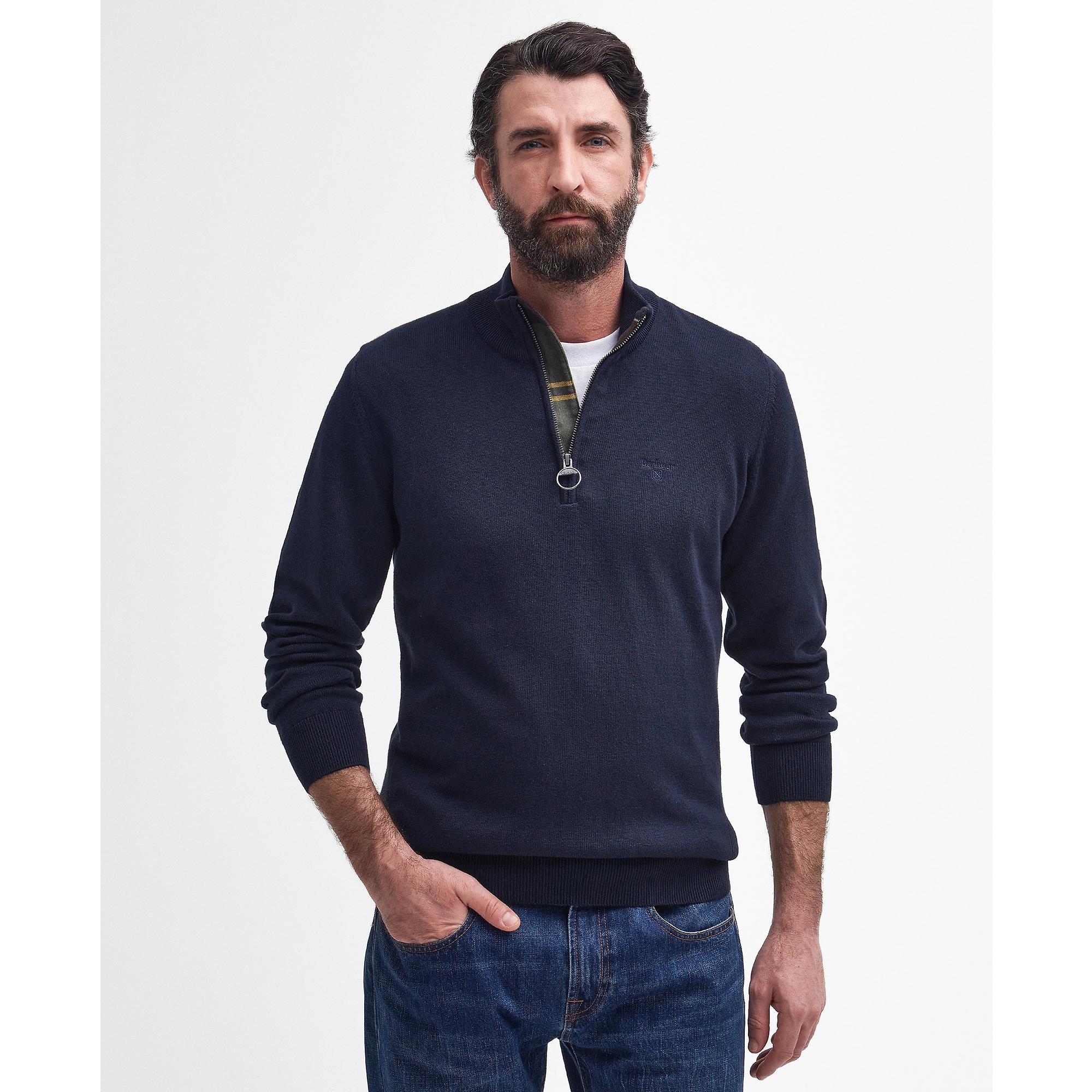 Product image 2 of 6 of Barbour Men's Cotton Half Zip Jumper - Navy