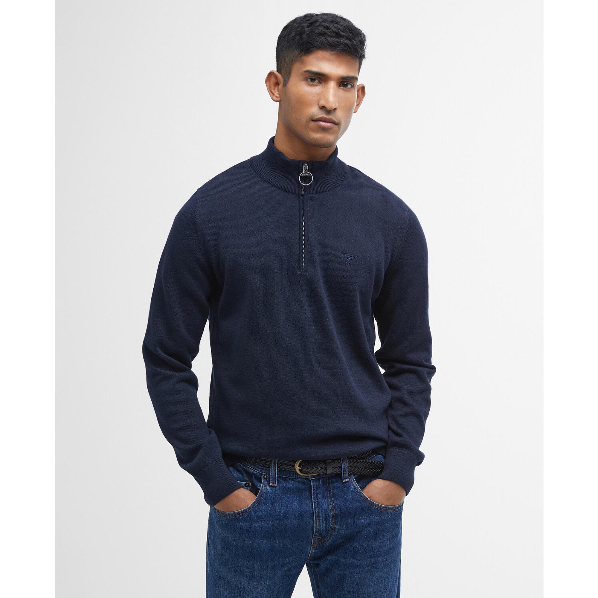 Product image 2 of 7 of Barbour Men's Cotton Half Zip Jumper - Navy