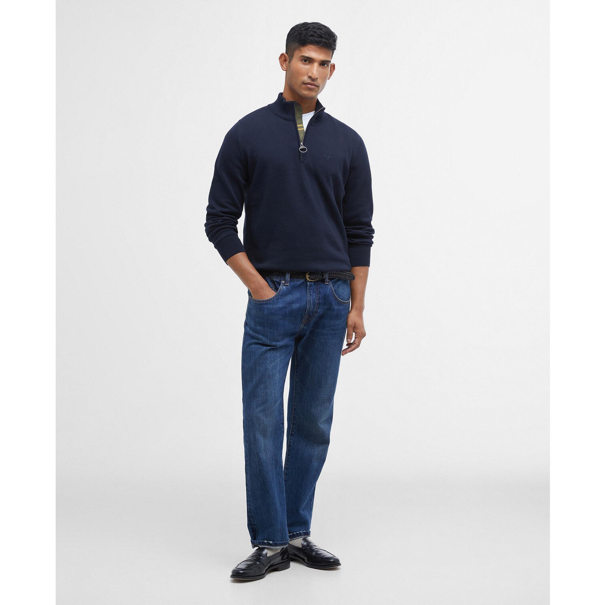 Product image 3 of 7 of Barbour Men's Cotton Half Zip Jumper - Navy