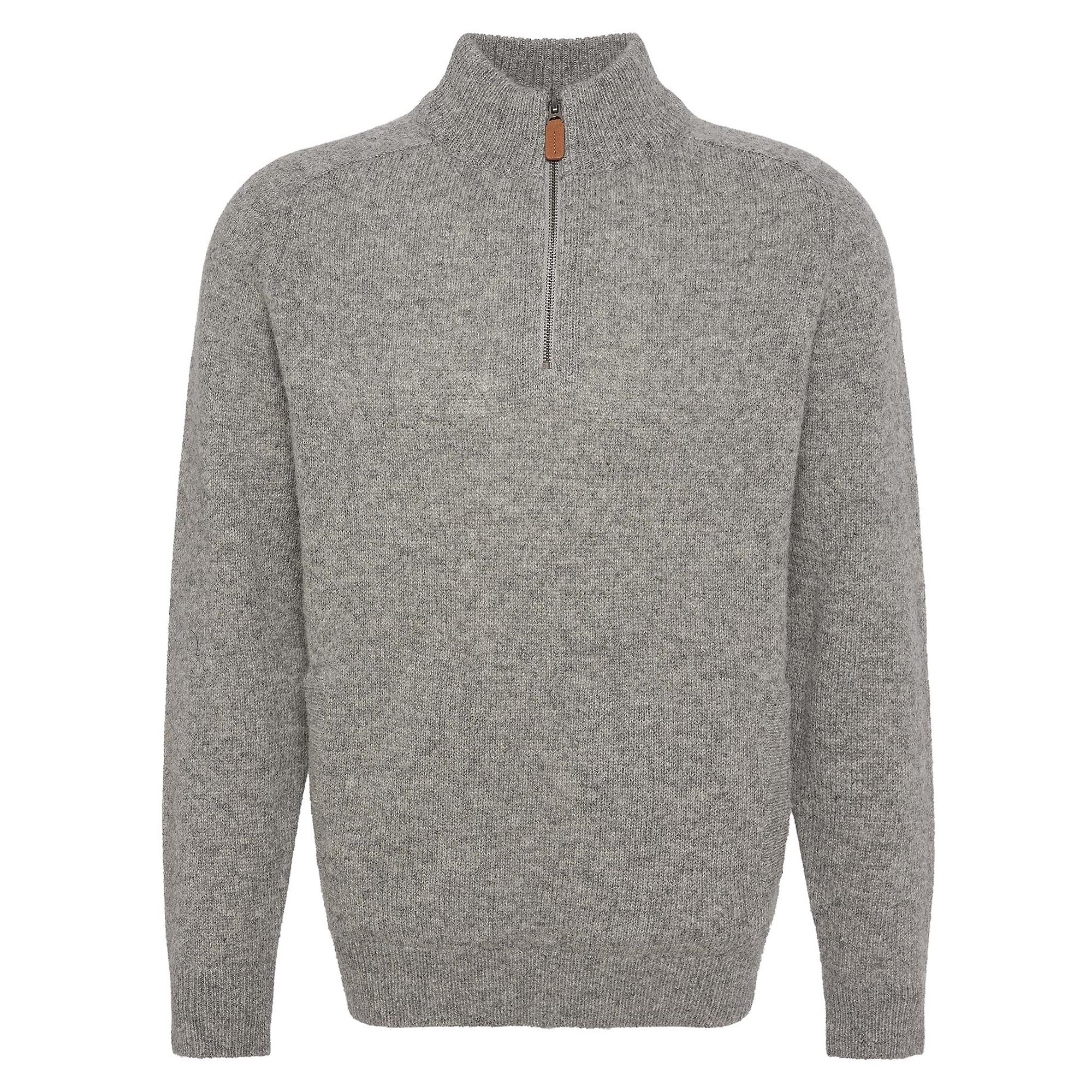 Product image 1 of 7 of Barbour Men's Talder Half-Zip Knit Jumper - Grey Marl
